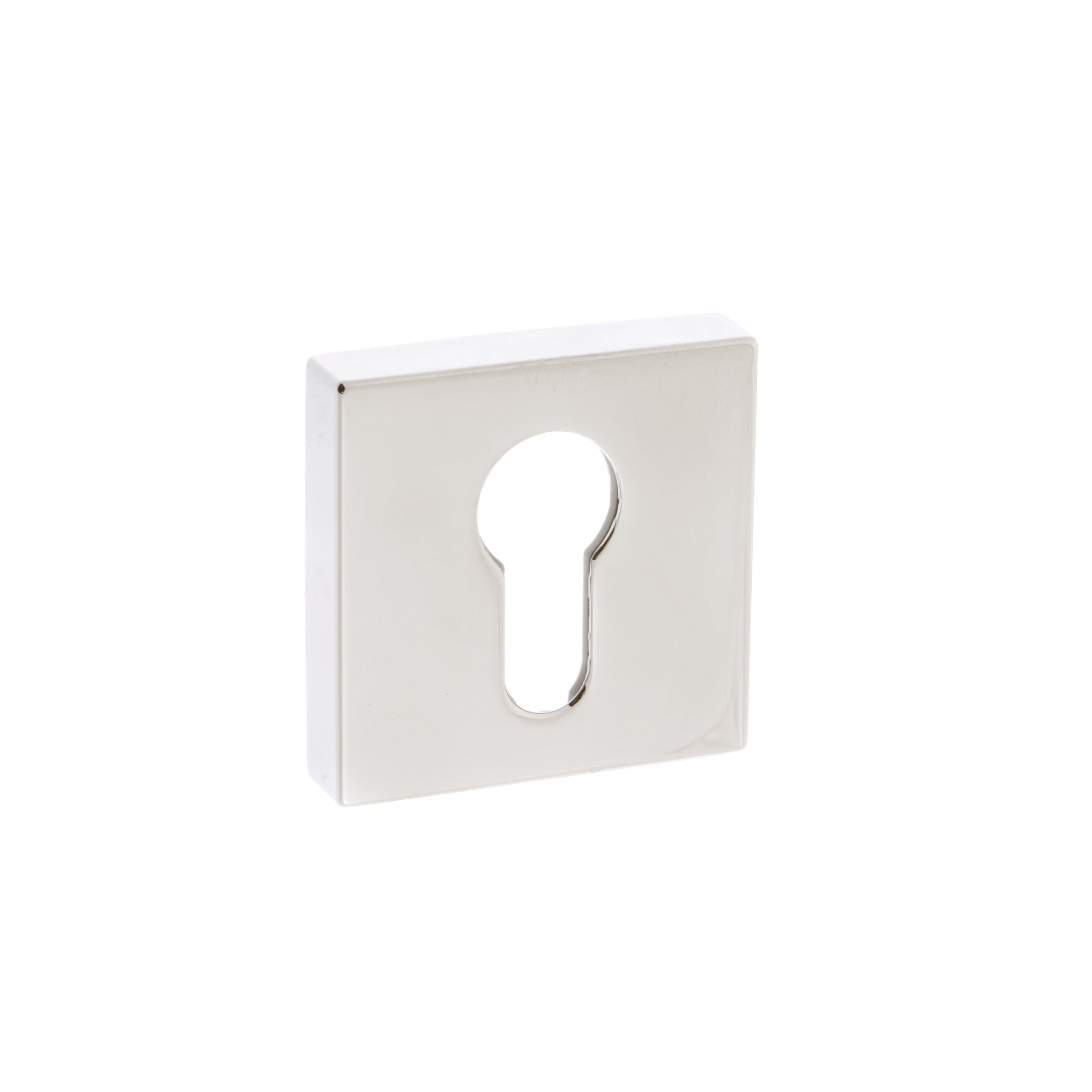Forme Euro Escutcheons on Minimal Square Rose - Polished Nickel