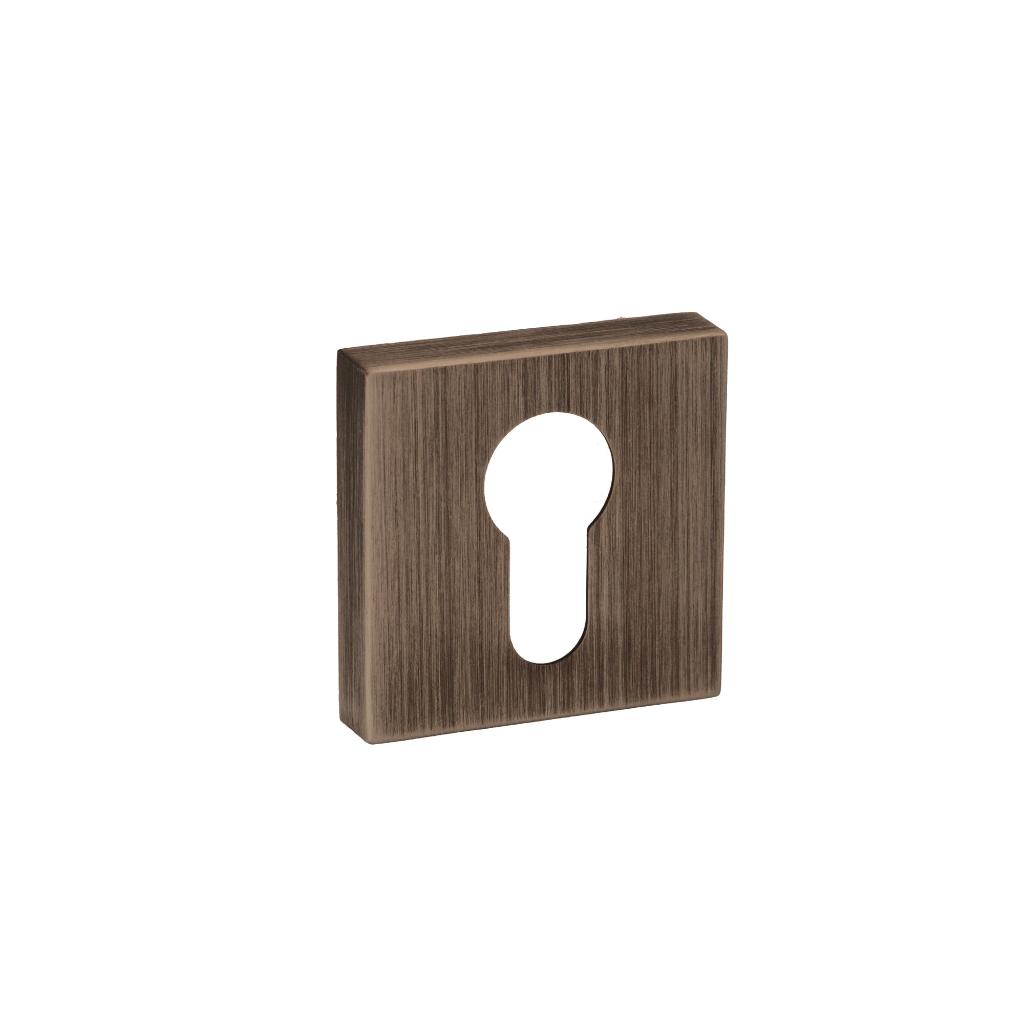 Forme Euro Escutcheons on Minimal Square Rose - Urban Bronze