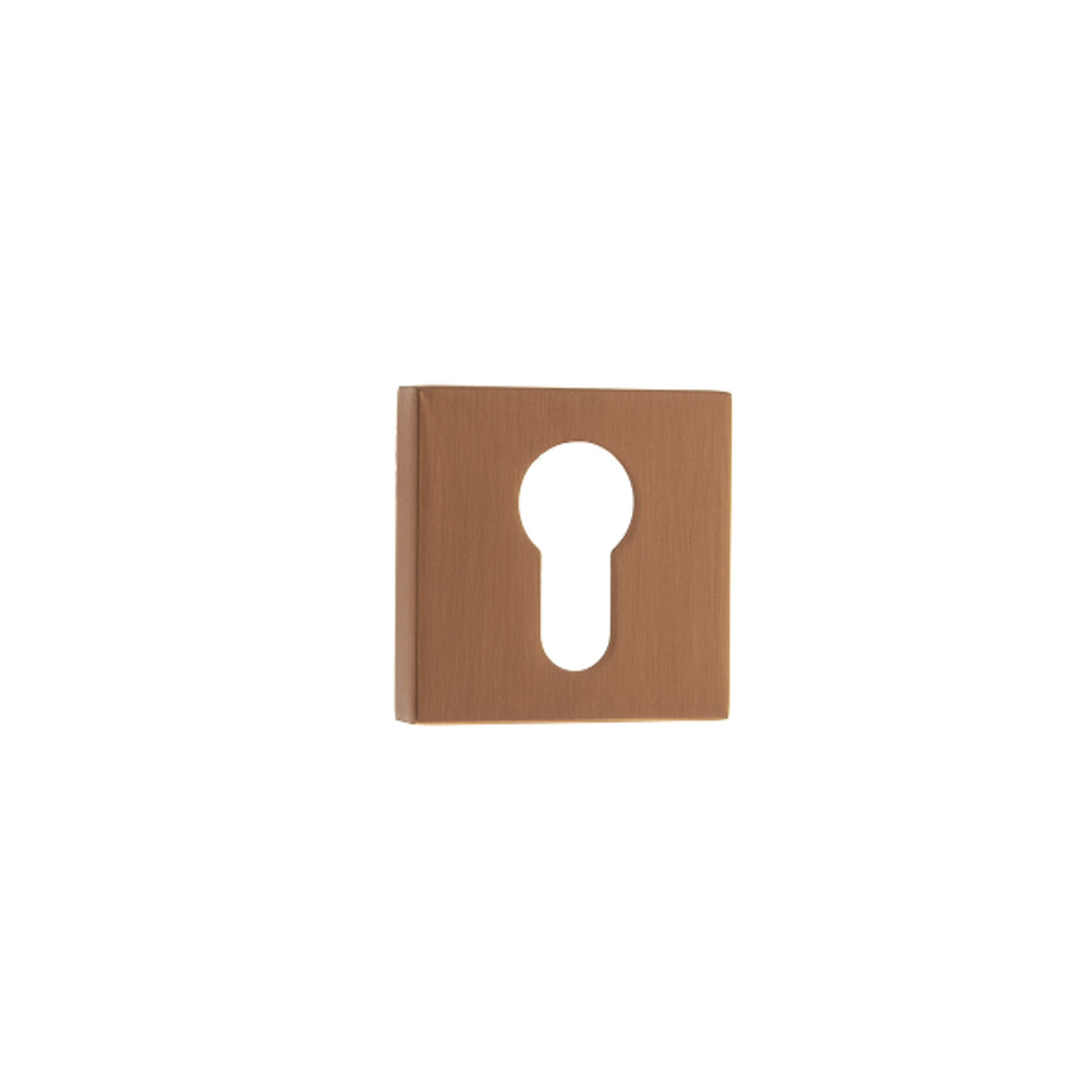 Forme Euro Escutcheons on Minimal Square Rose - Urban Satin Copper