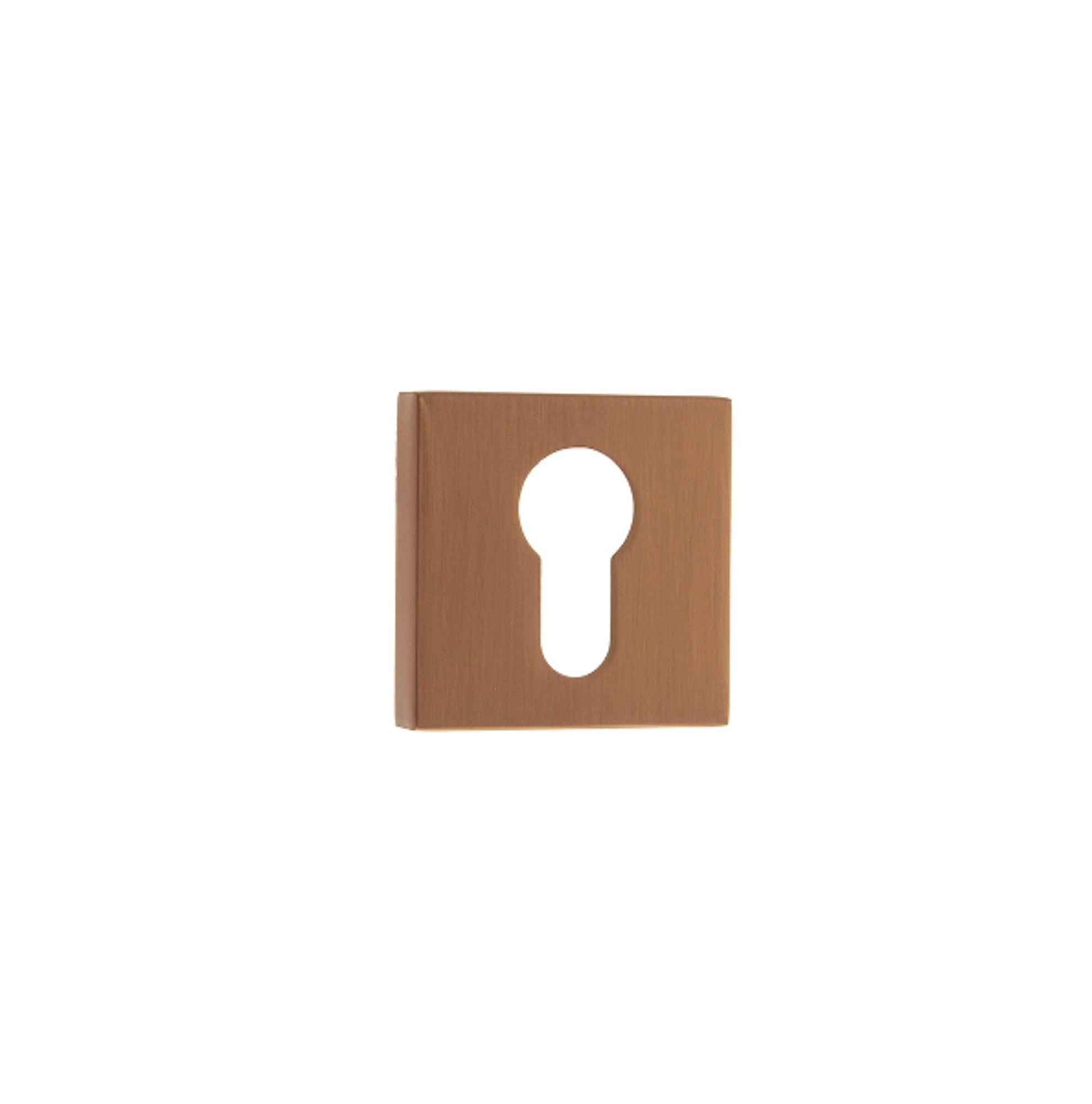 Forme Euro Escutcheons on Minimal Square Rose - Urban Satin Copper