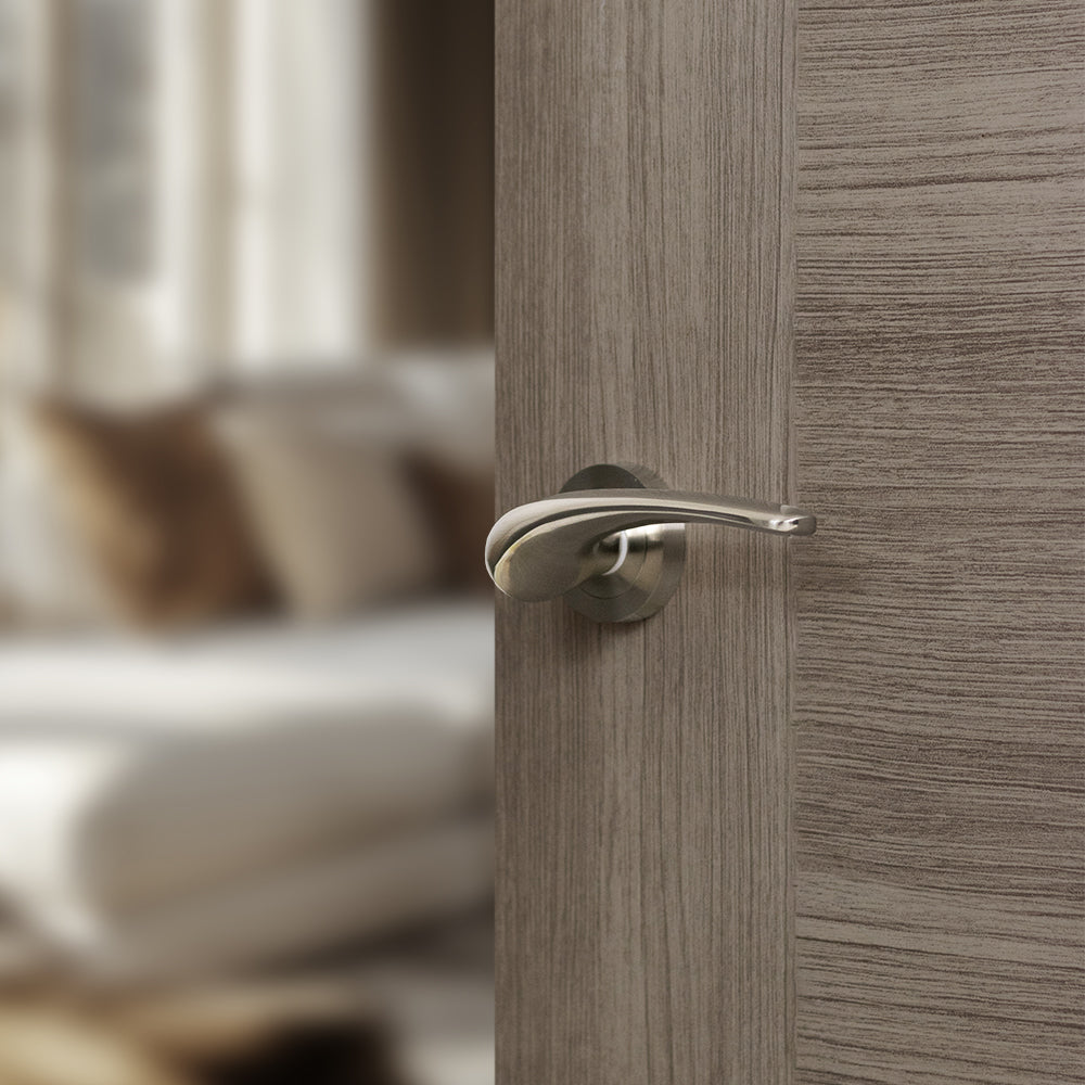 Mediterranean Marseille Lever Door Handle on Round Rose