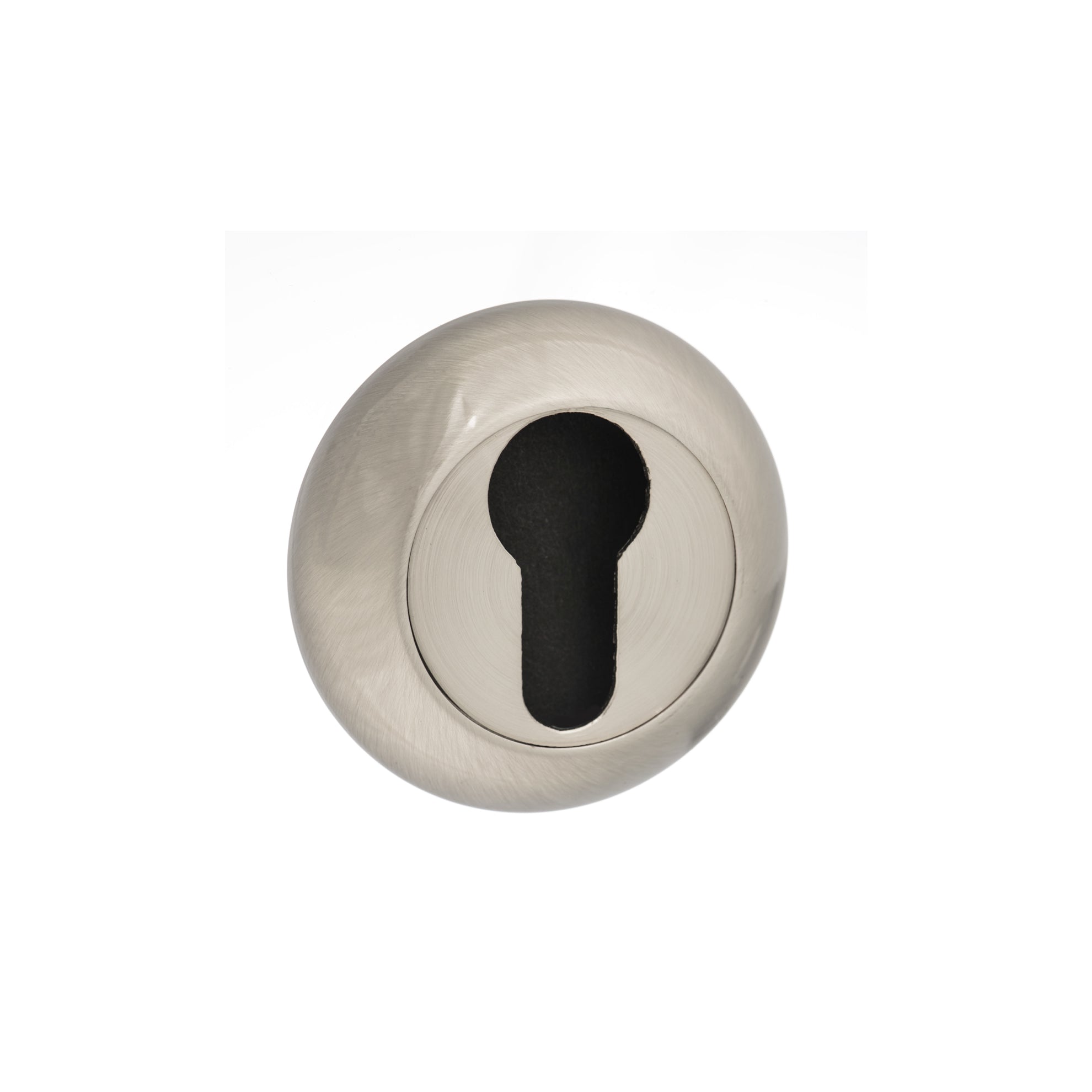 Mediterranean Euro Escutcheons on Round "C" Rose - Satin Nickel