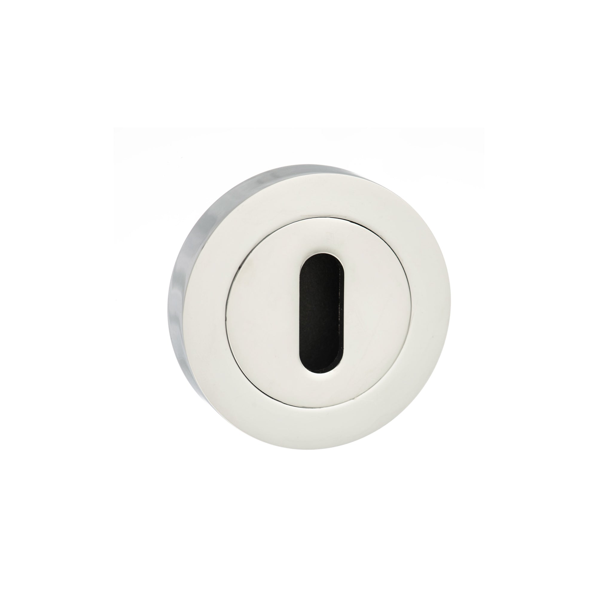 Mediterranean Key Escutcheons on Round Rose - Polished Chrome