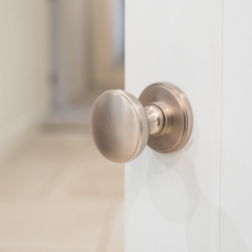 Millhouse Brass Edison Solid Brass Domed Mortice Knob on Concealed Fix Rose