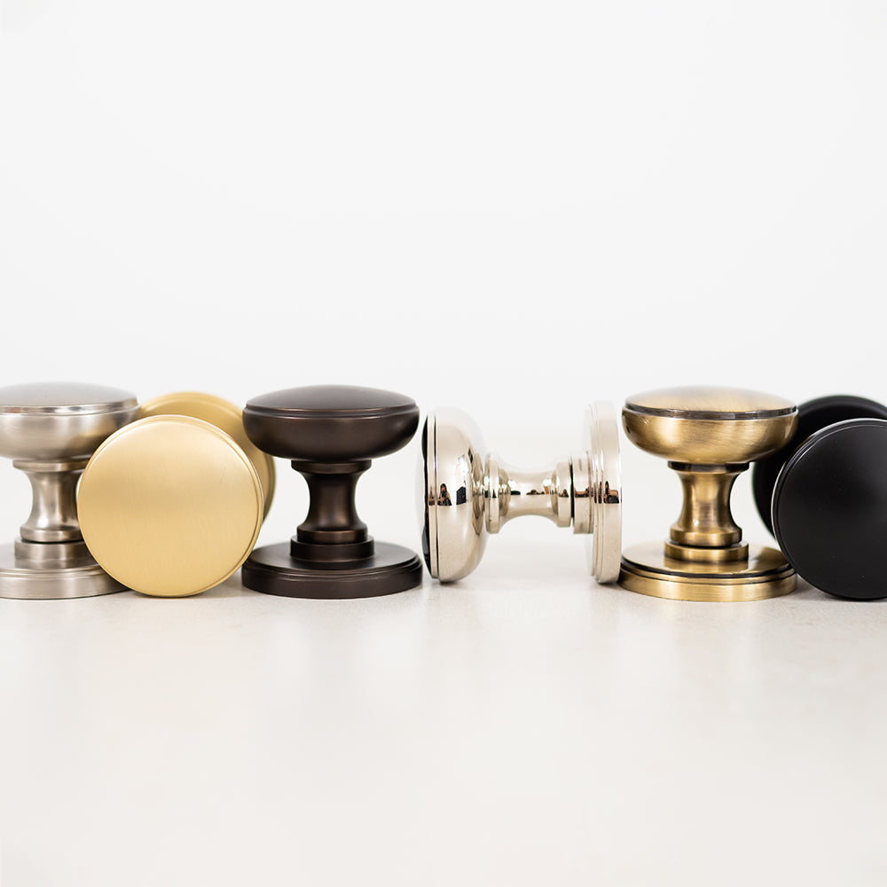 Millhouse Brass Edison Solid Brass Domed Mortice Knob on Concealed Fix Rose
