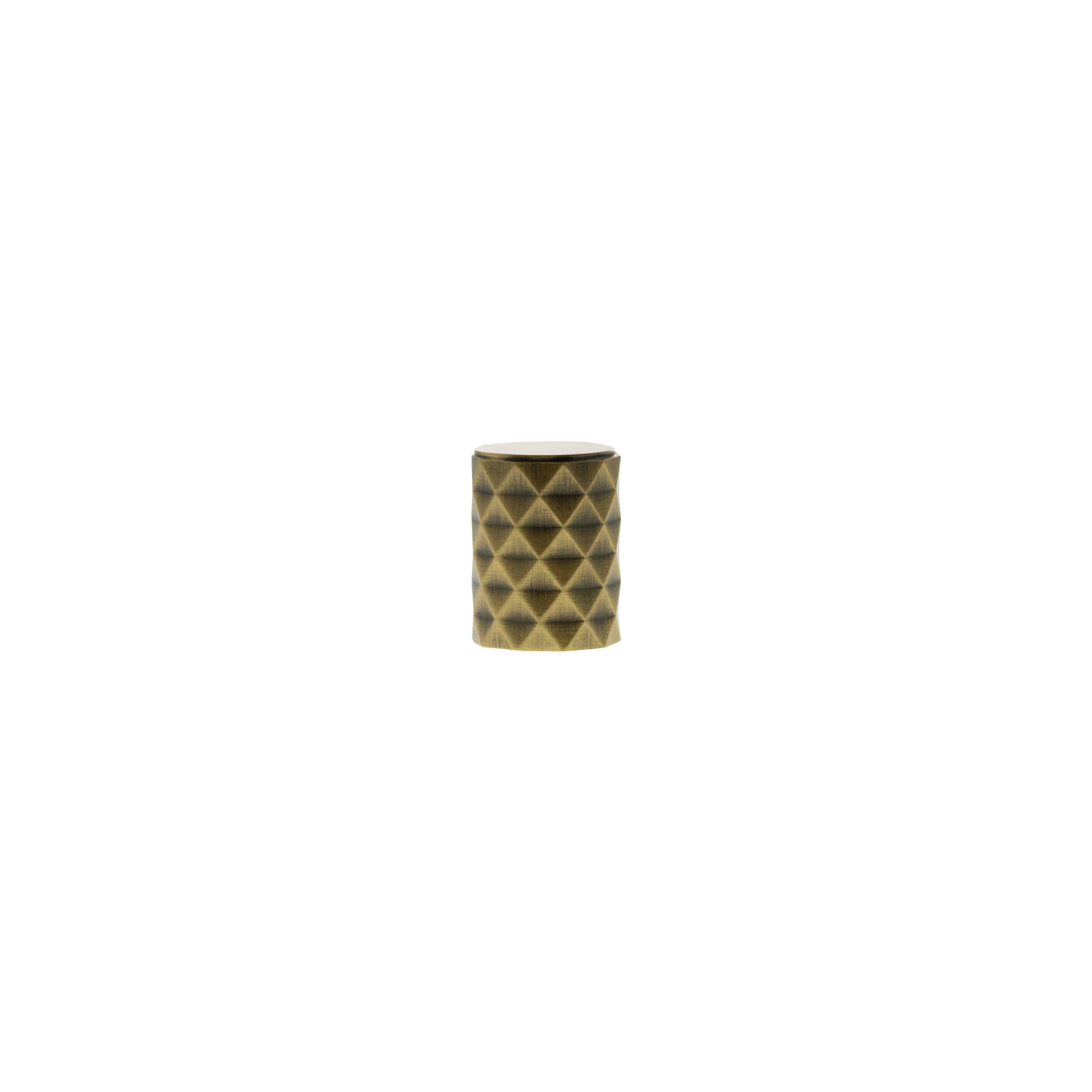 Millhouse Brass Chrysler Diamond Cylinder Cabinet Knob Handle - Antique Brass