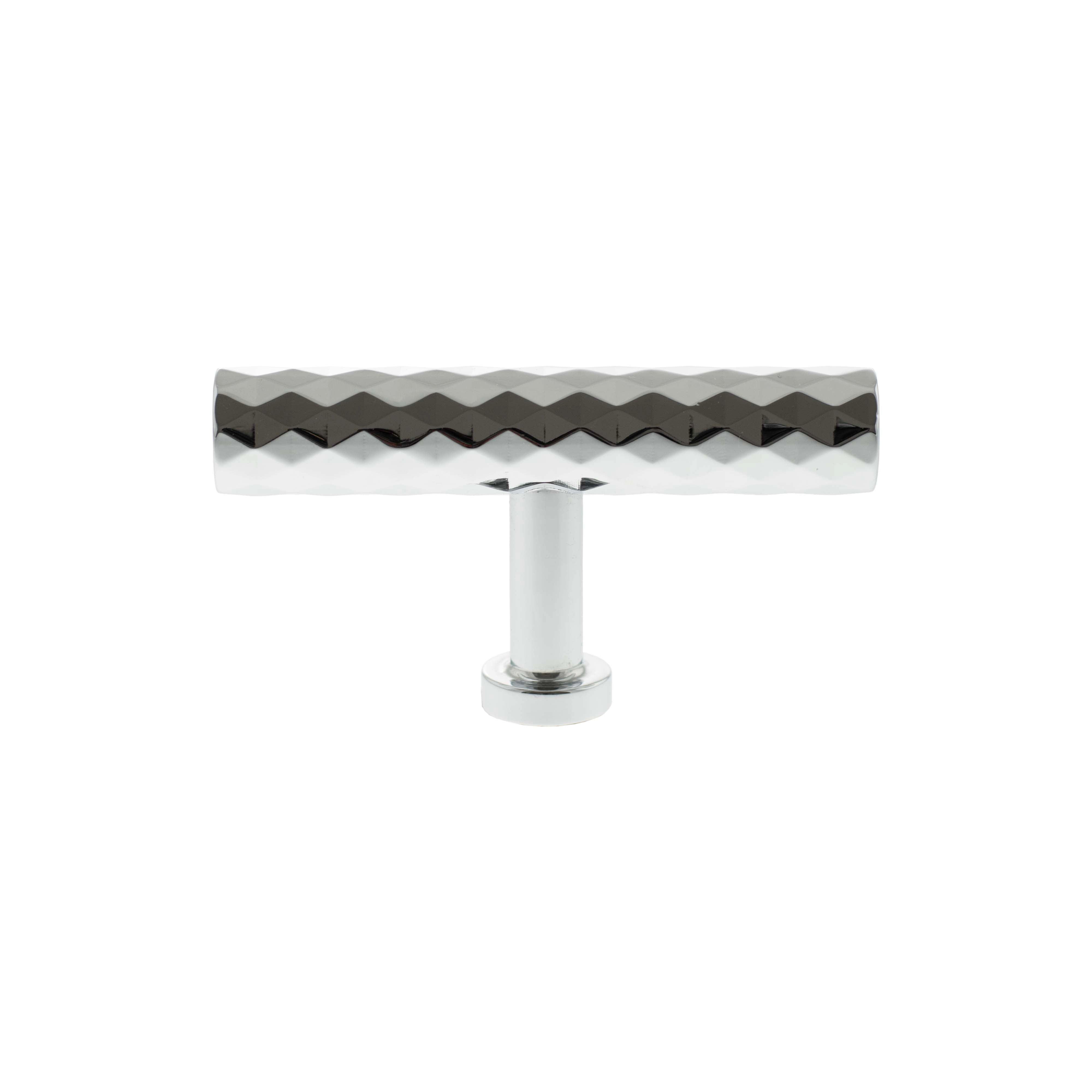 Millhouse Brass Chrysler Diamond T-Bar Cabinet Knob Handle - Polished Chrome