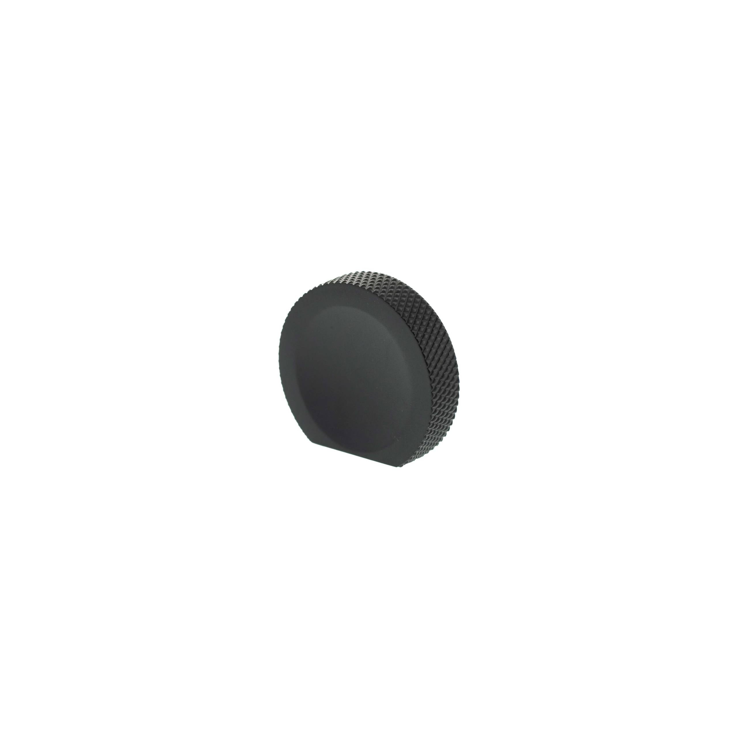 Millhouse Brass Eiffel Knurled Finger Pull Cabinet Knob Handle - Matt Black