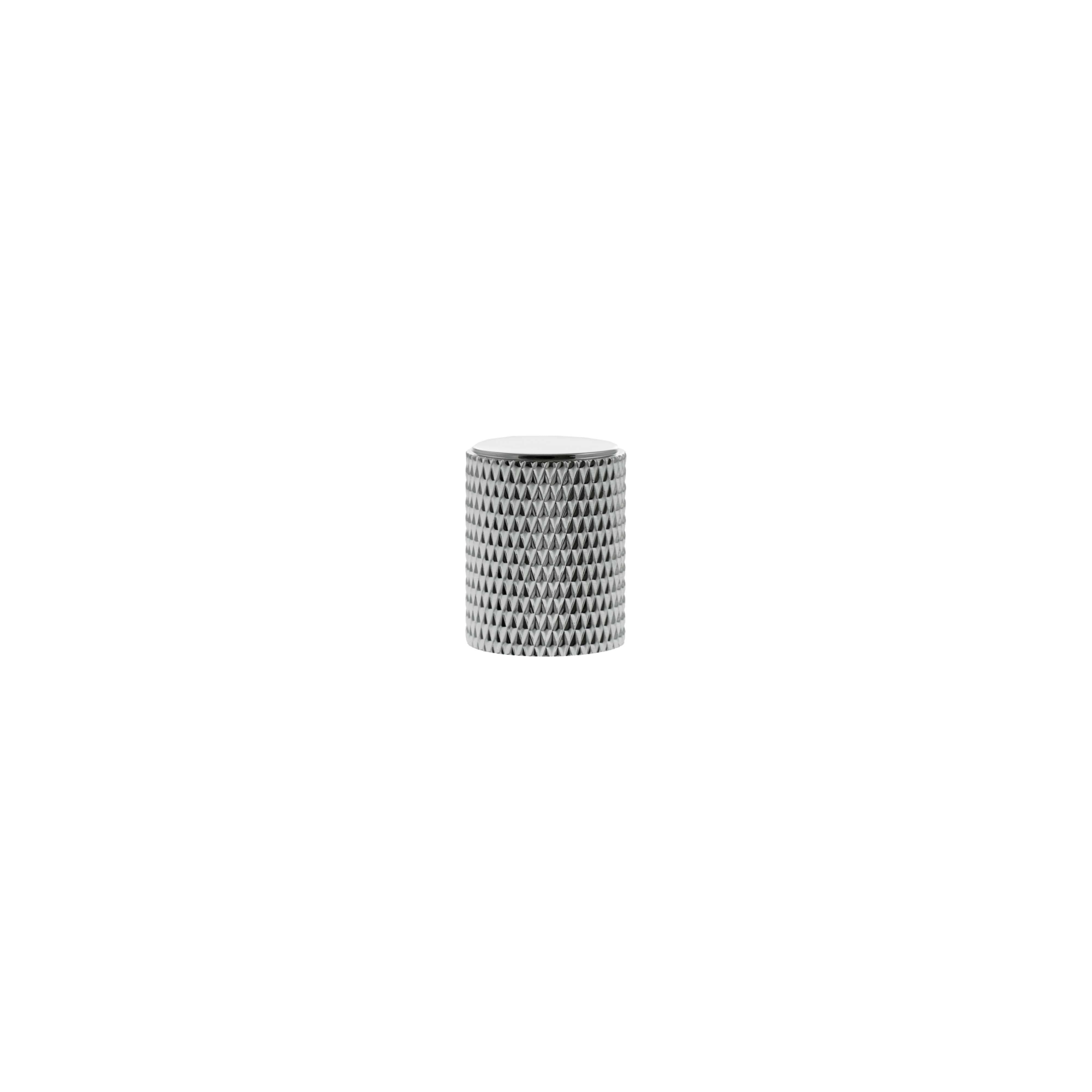 Millhouse Brass Eiffel Knurled Cylinder Cabinet Knob Handle - Polished Chrome