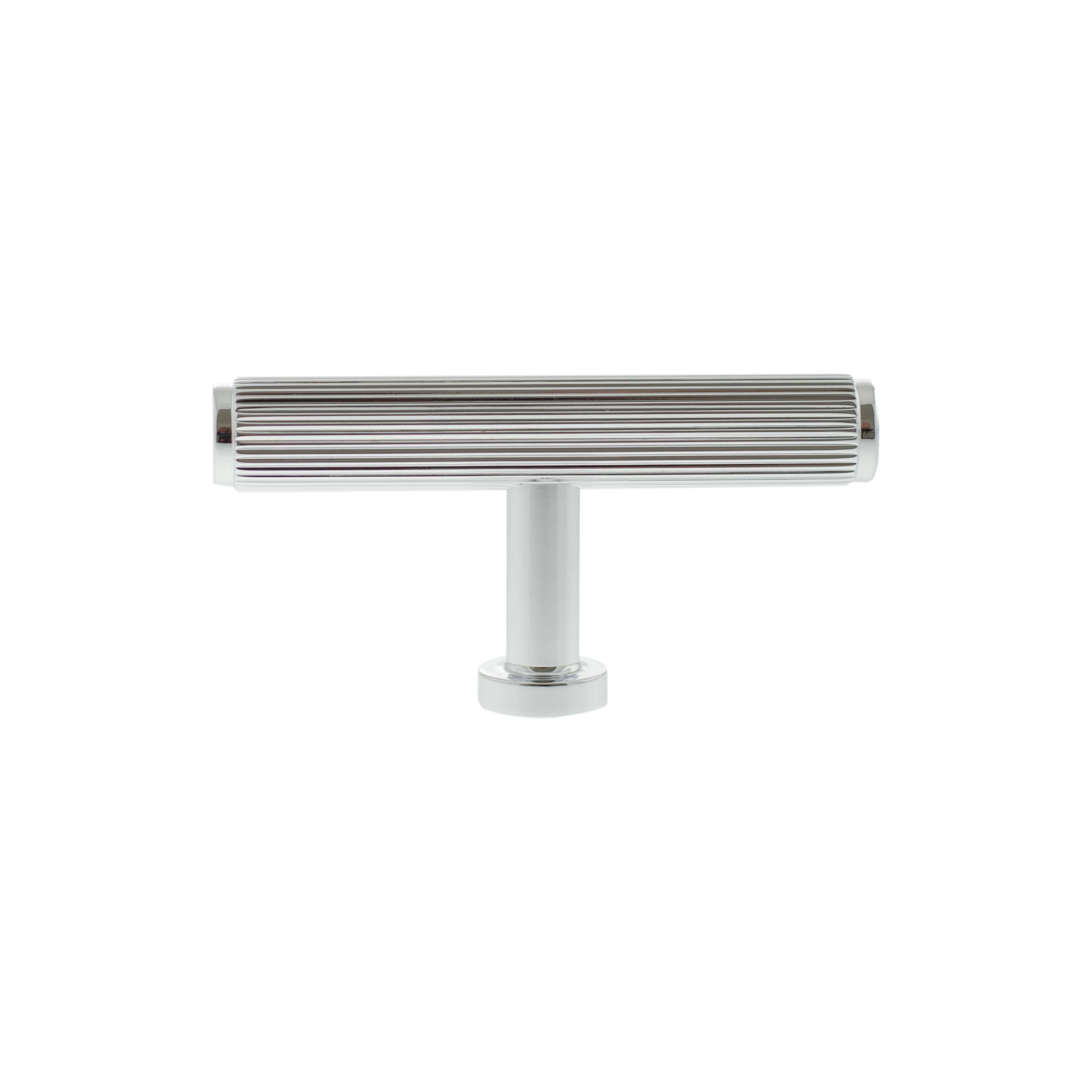 Millhouse Brass Battersea Linear T-Bar Cabinet Knob Handle - Polished Chrome