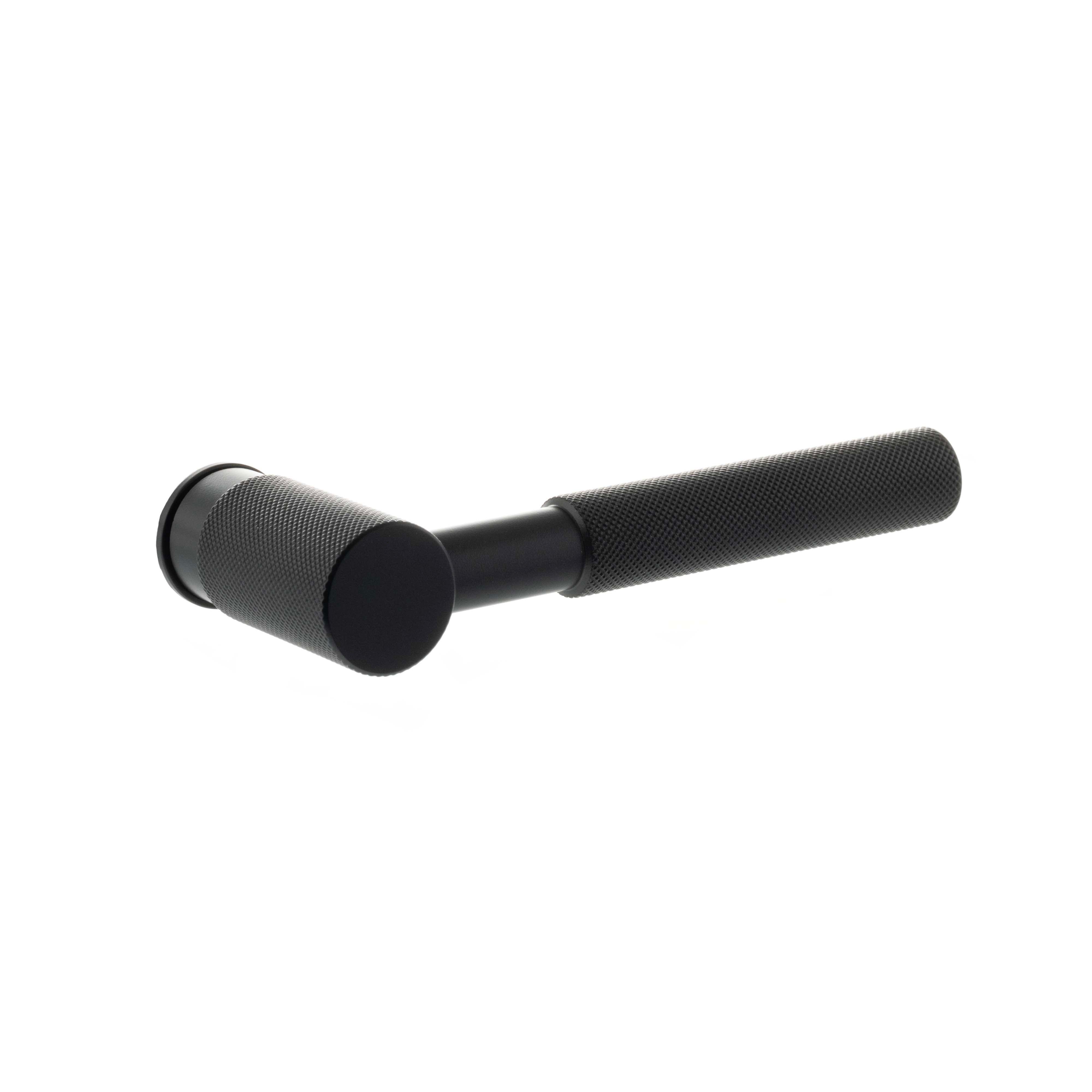 Millhouse Brass Mason Lever Door Handle on Concealed Round Rose - Matt Black