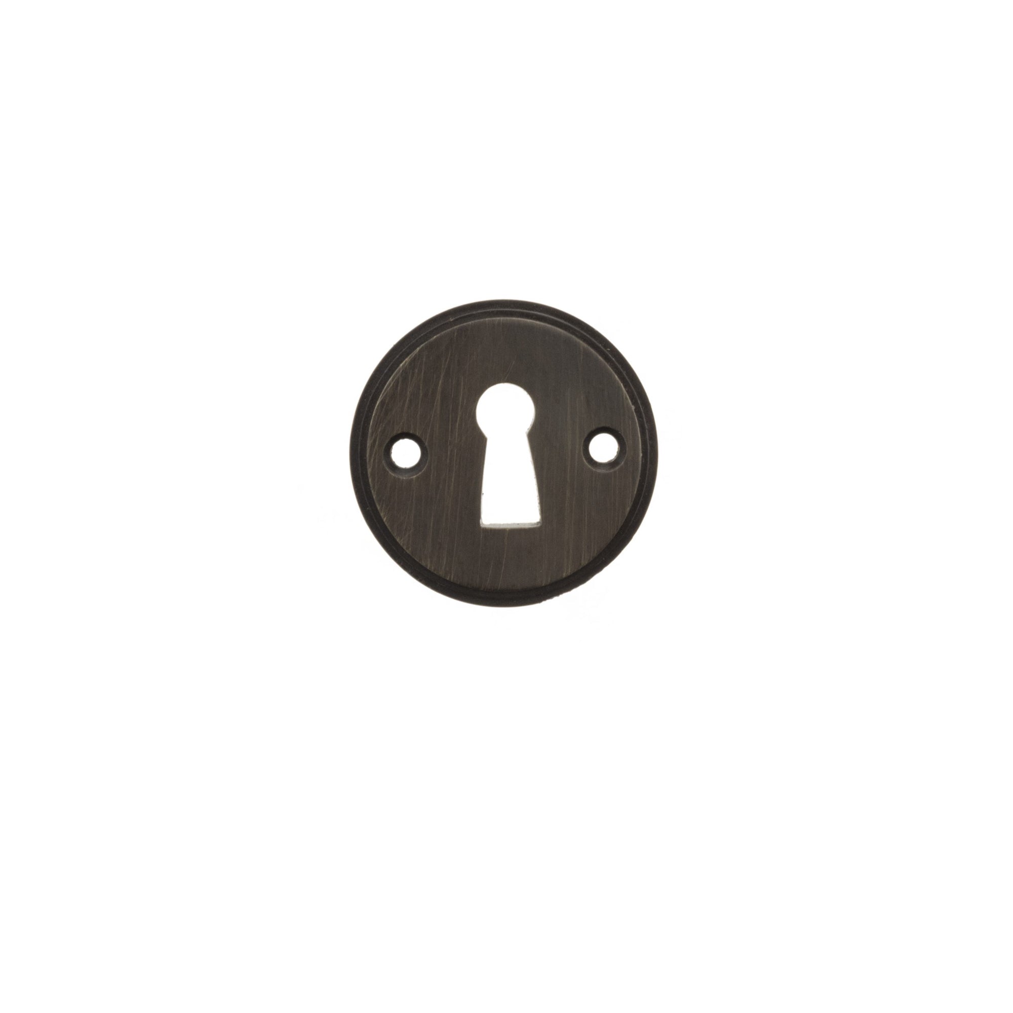 Millhouse Brass Solid Brass Open Key Hole Escutcheons - Urban Dark Bronze