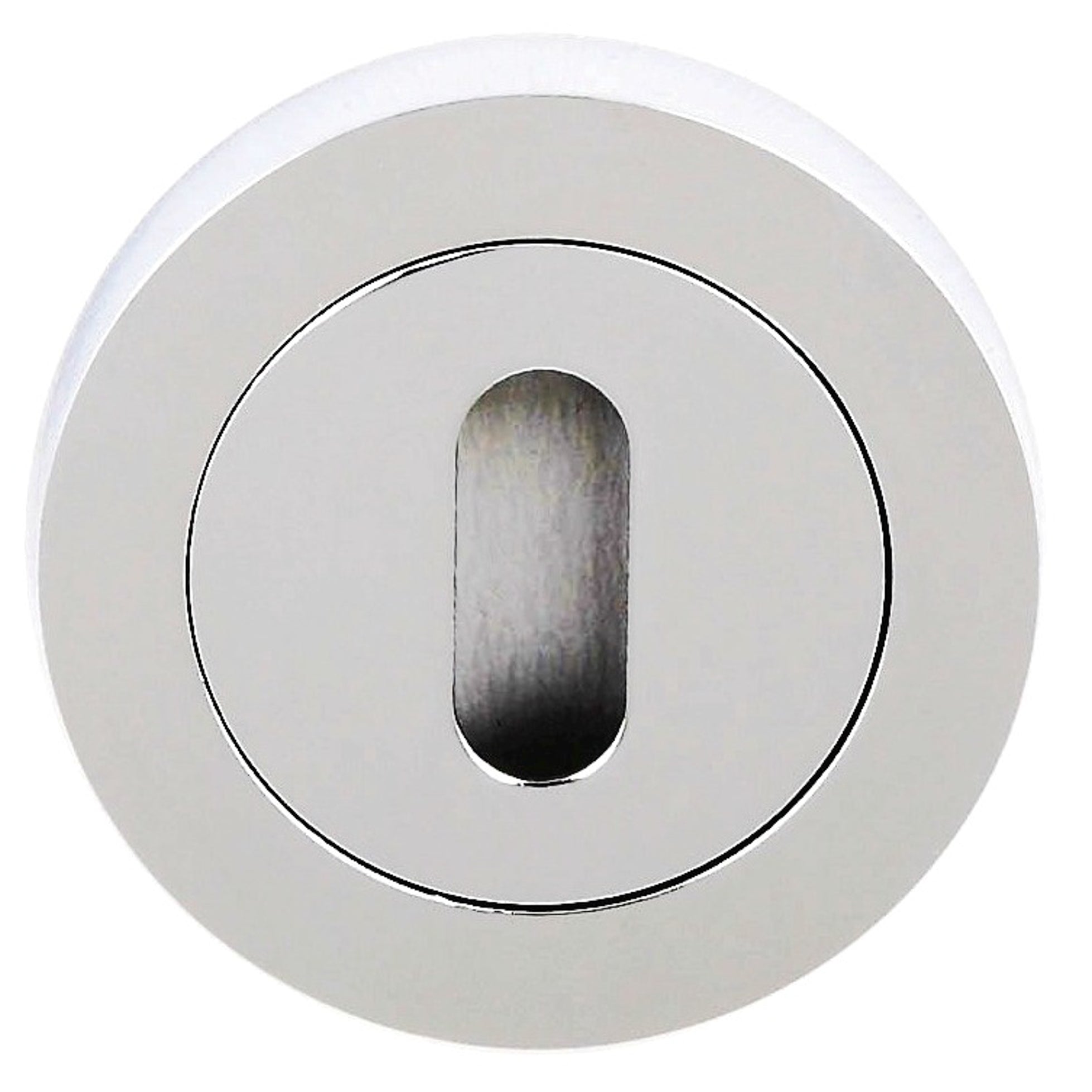 Millhouse Brass Key Escutcheons on Round Rose - Polished Chrome