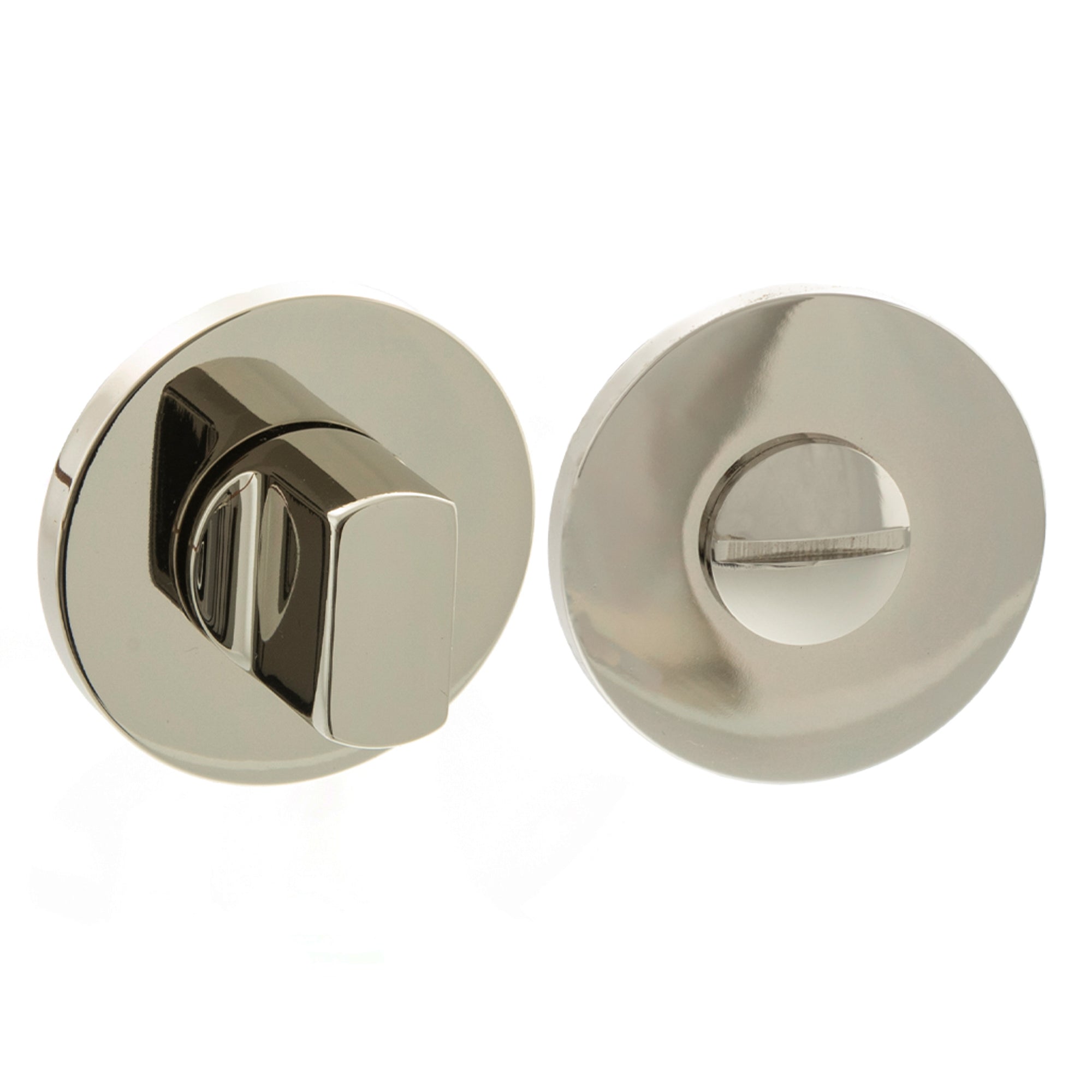 Millhouse Brass WC Turn and Release on 5mm Slimline Round Rose - Polished Nickel