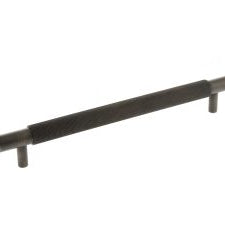 Millhouse Brass Thomson Knurled Cabinet Pull Handle 225mm CTC x 20mm - Urban Bronze