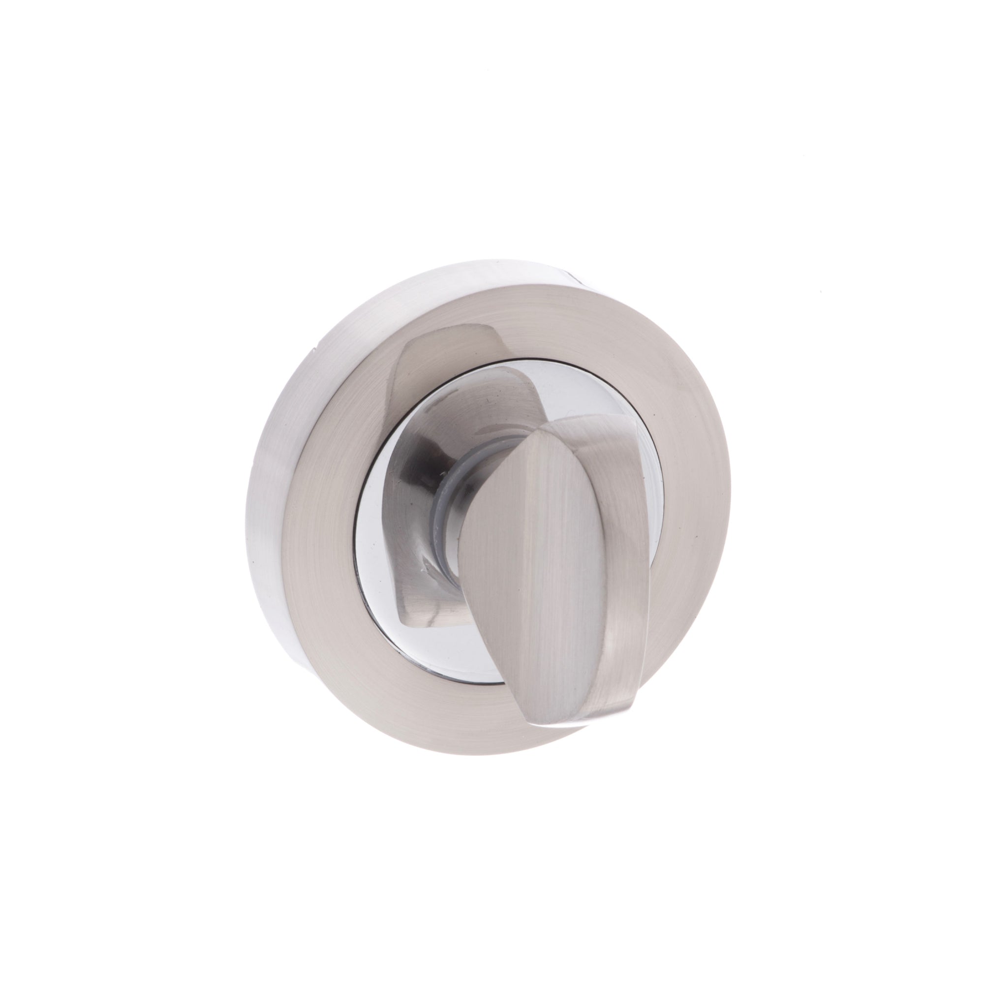 Mediterranean WC Turn and Release on Round Rose - Satin Nickel/Polished Chrome