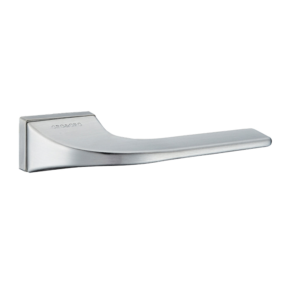 Oro & Oro Oia Lever Door Handle on Square Rose - Satin Chrome
