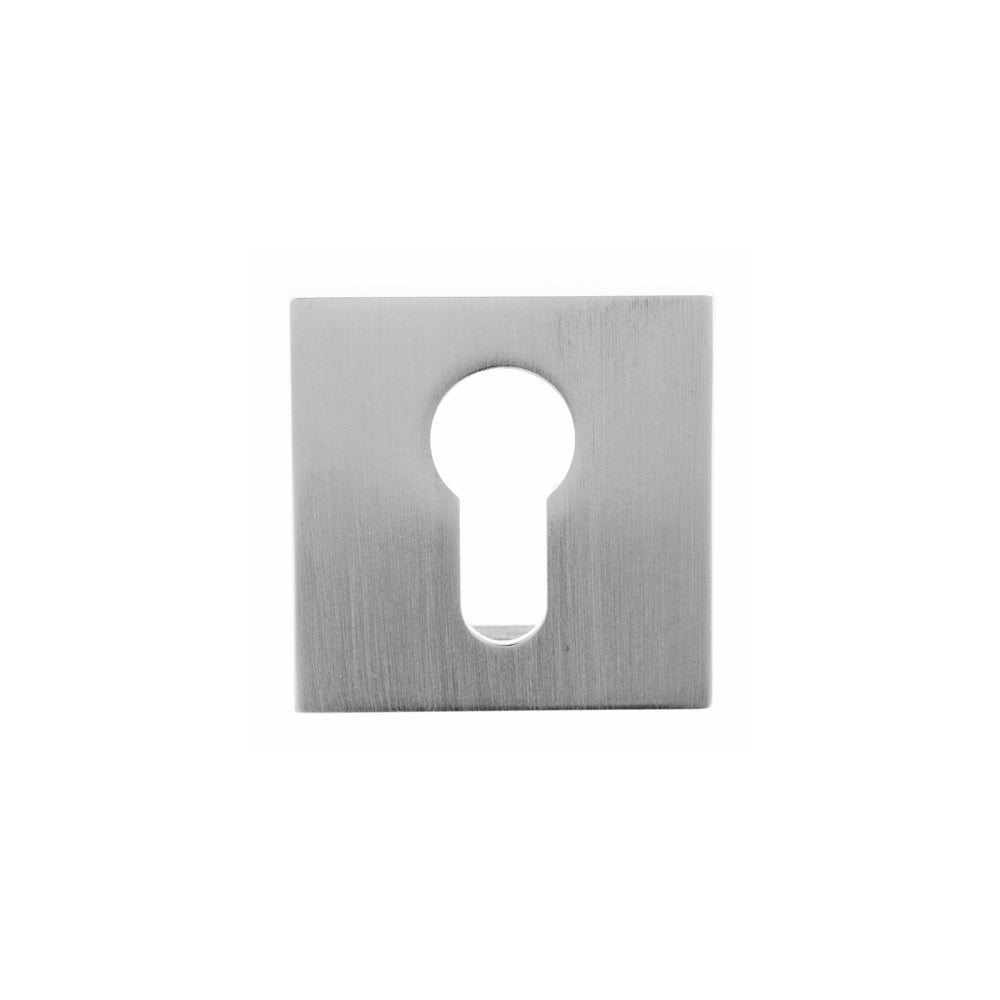 Oro & Oro Euro Escutcheons on Square Rose - Satin Chrome