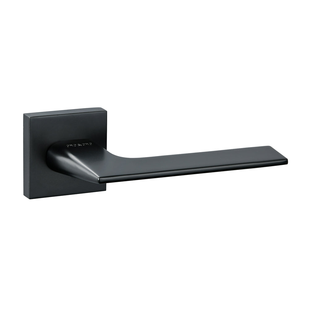 Oro & Oro Unica Lever Door Handle on Square Rose - Matt Black