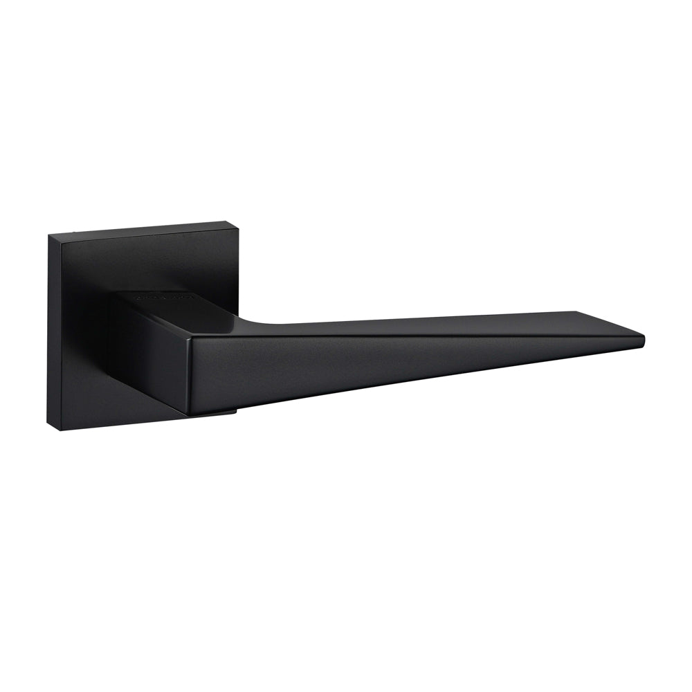 Oro & Oro Ivy Lever Door Handle on Square Rose - Matt Black