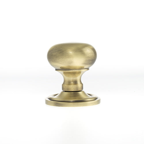 Old English Harrogate Solid Brass Mushroom Mortice Knob on Concealed Fix Rose