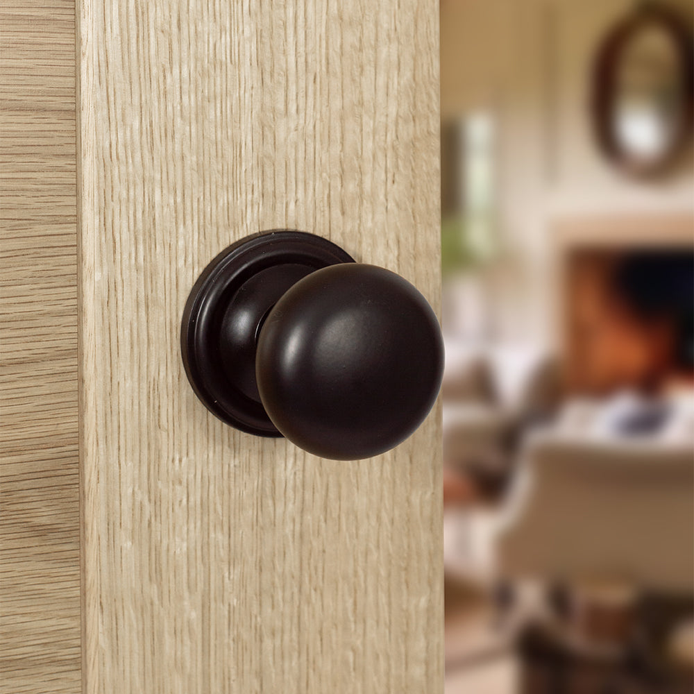 Old English Harrogate Solid Brass Mushroom Mortice Knob on Concealed Fix Rose