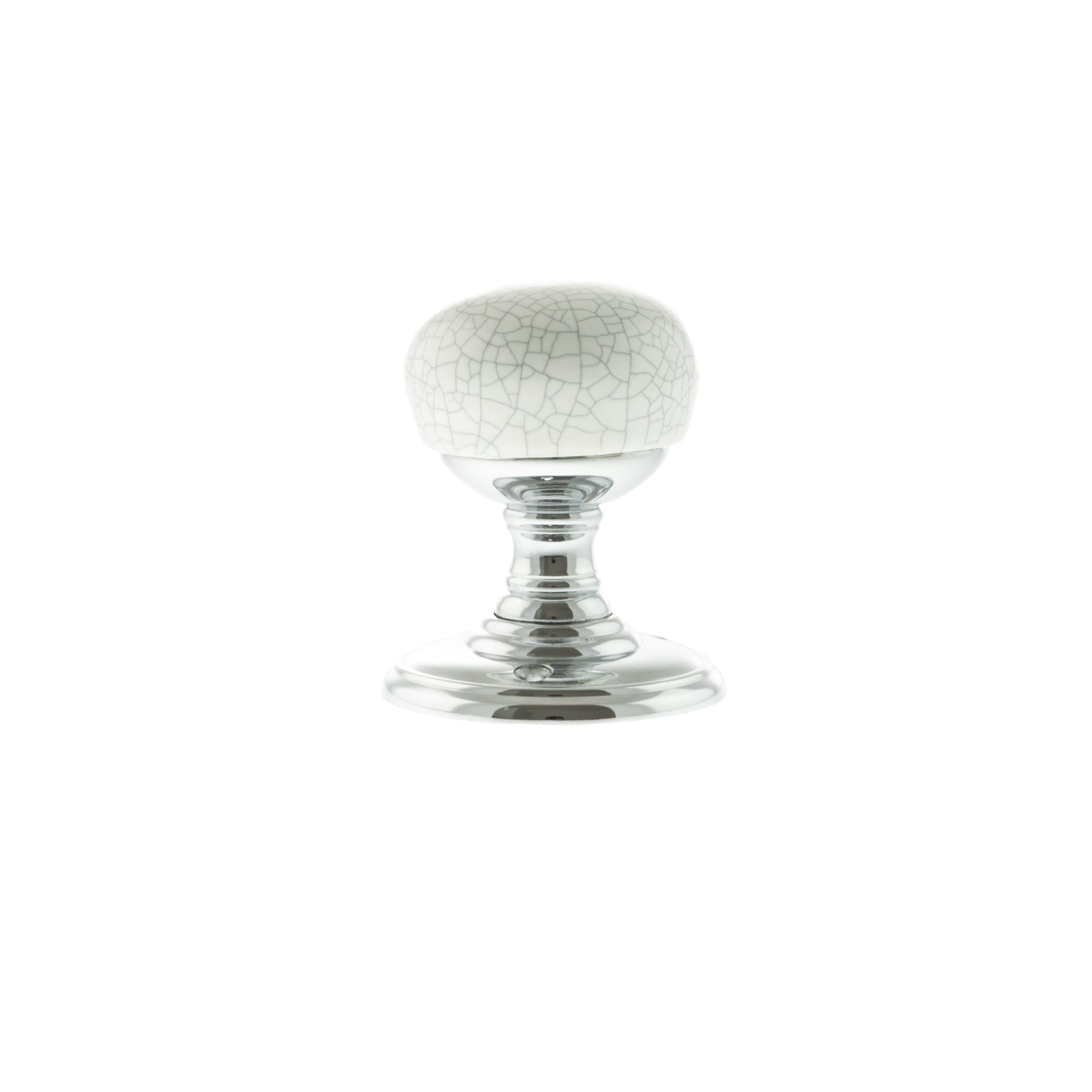 Old English Skipton Porcelain White Crackle Door Knob on Face Fix Rose