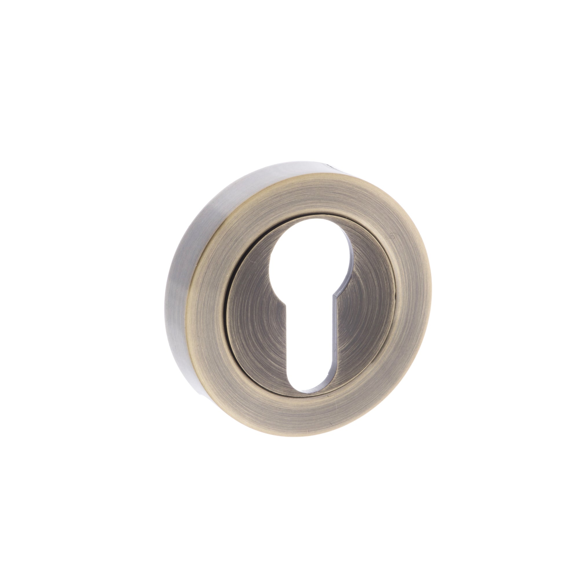 Old English Euro Escutcheons - Antique Brass