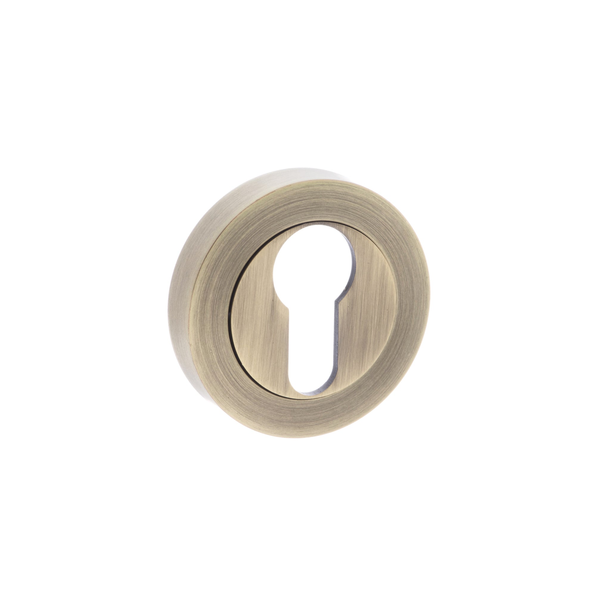 Old English Euro Escutcheons - Matt Antique Brass
