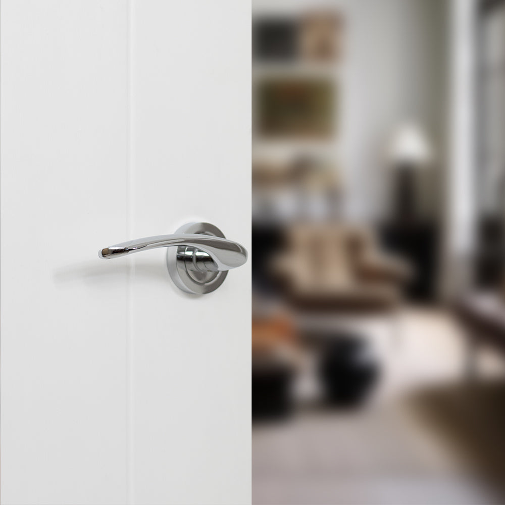 STATUS Arizona Lever Door Handle on Round Rose