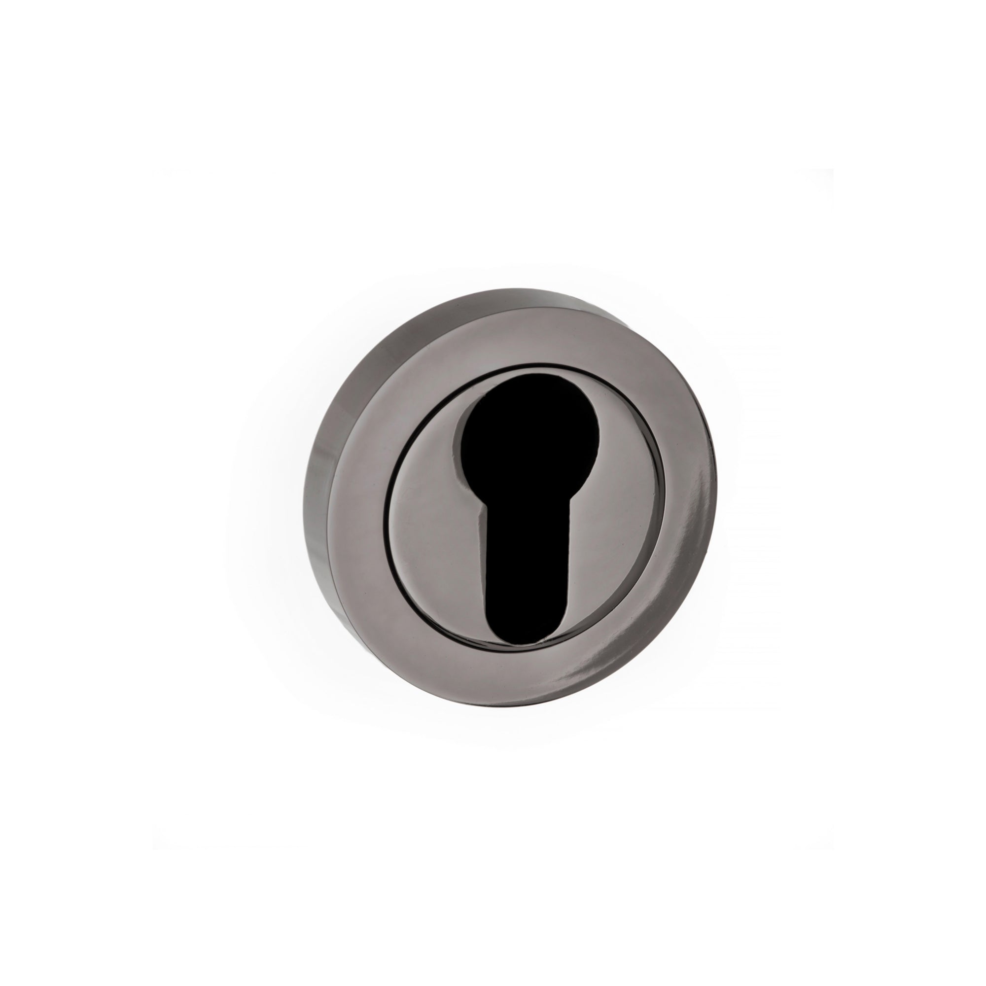 STATUS Euro Escutcheons on Round Rose - Black Nickel