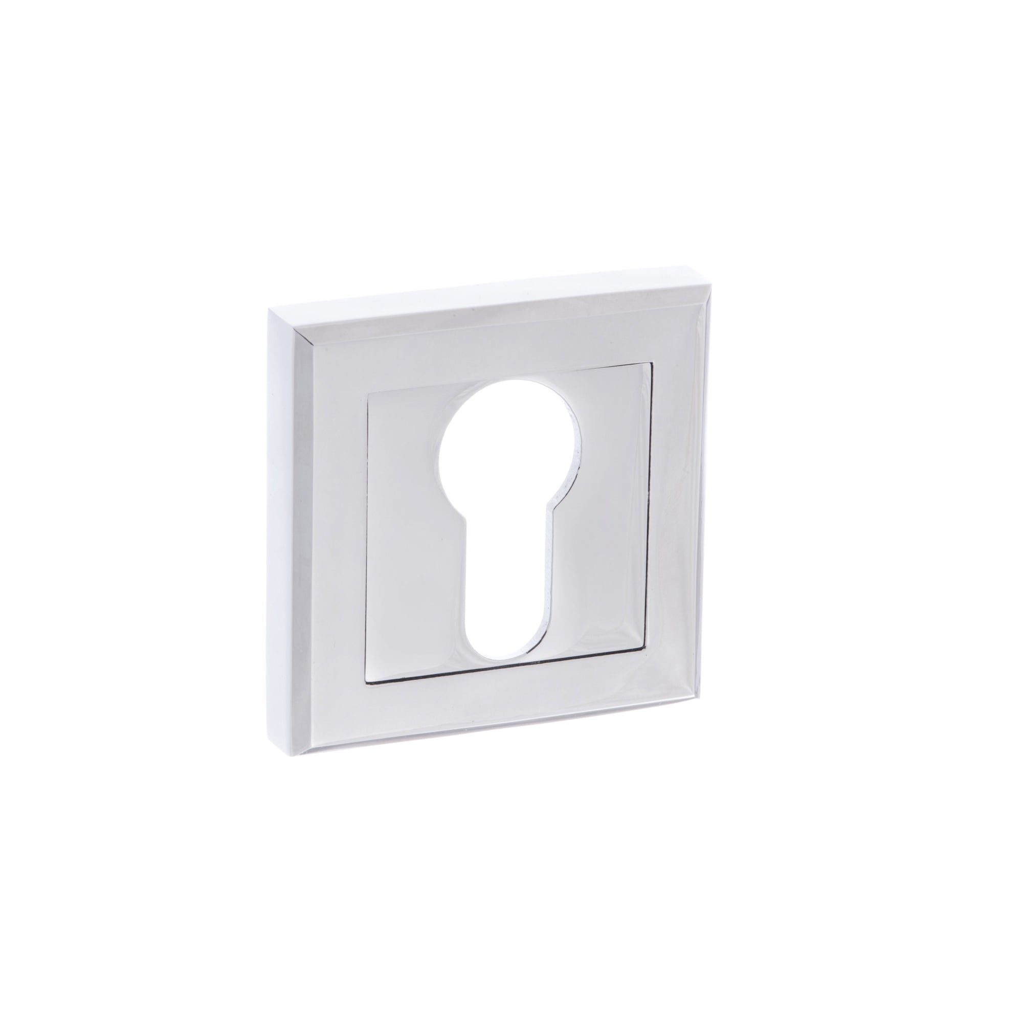 STATUS Euro Escutcheons on Square Rose - Polished Chrome