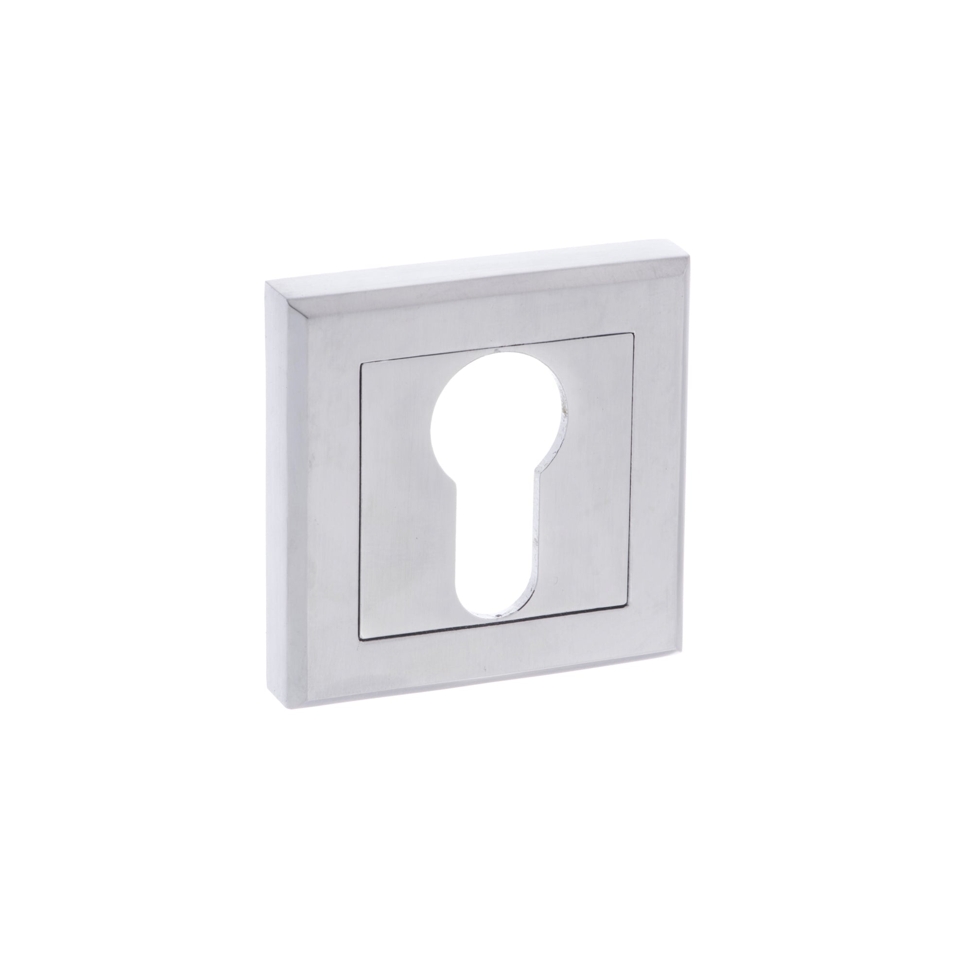 STATUS Euro Escutcheons on Square Rose - Satin Chrome