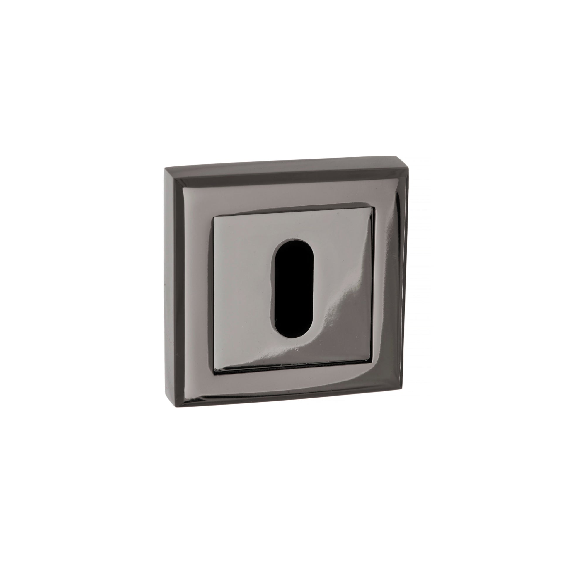STATUS Key Escutcheons on Square Rose - Black Nickel