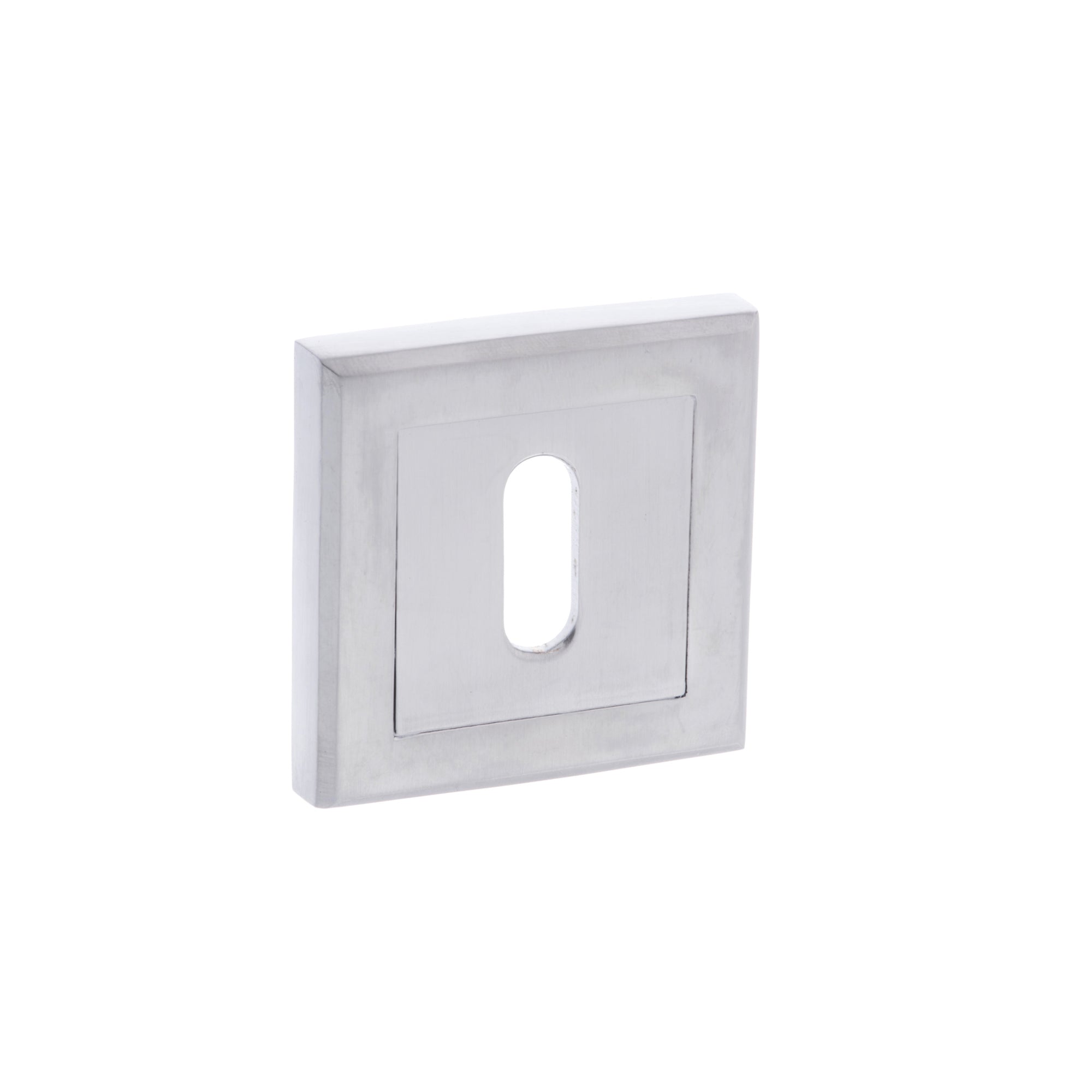 STATUS Key Escutcheons on Square Rose - Satin Chrome
