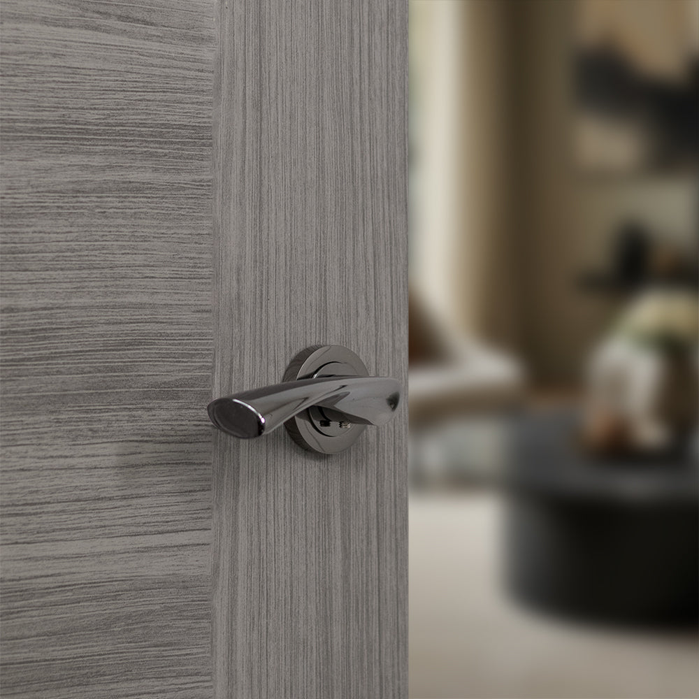 STATUS Colorado Lever Door Handle on Round Rose