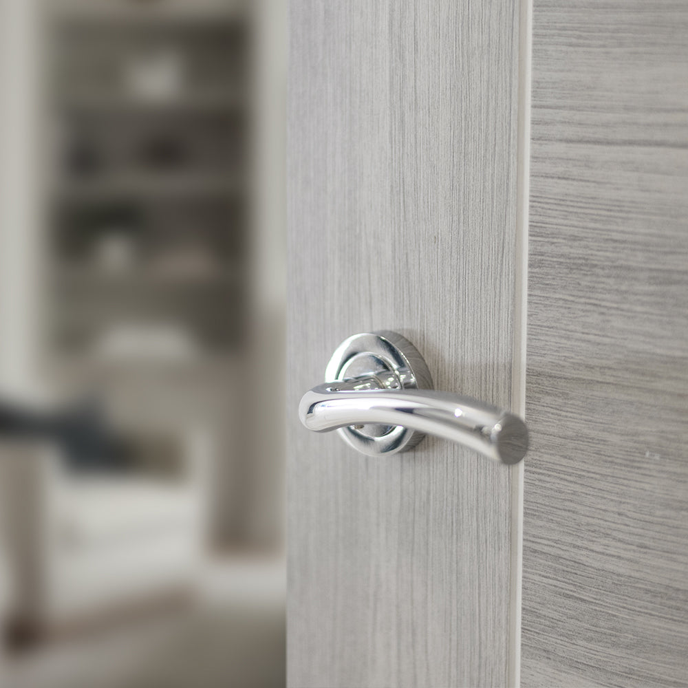 STATUS Texas Lever Door Handle on Round Rose