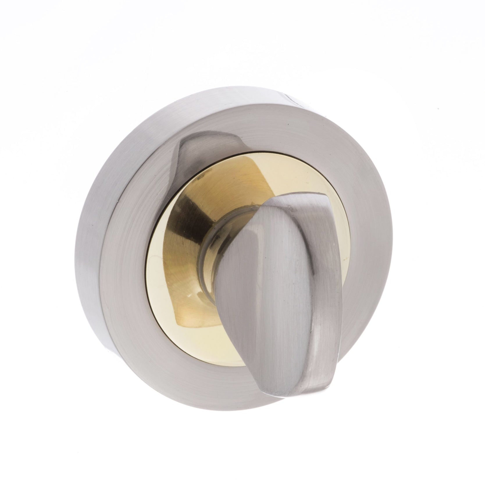 STATUS WC Turn and Release on Round Rose - Satin Nickel/Polished Brass