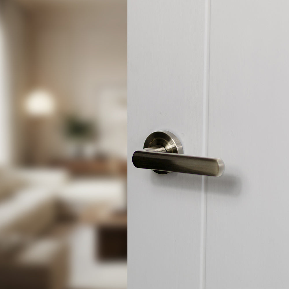 STATUS Carolina Lever Door Handle on Round Rose