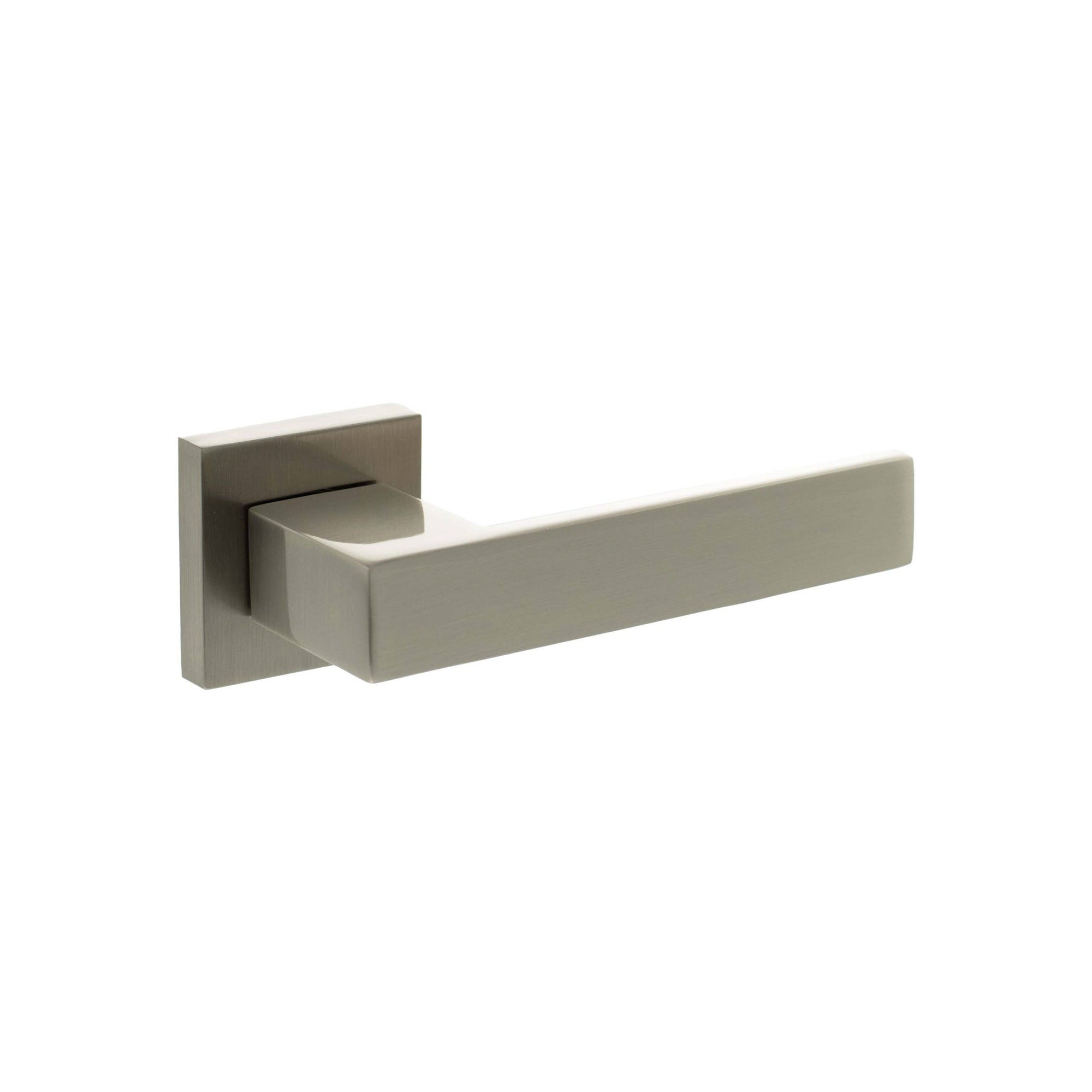 Senza Pari Panetti Lever Door Handle on Flush Square Rose - Satin Nickel