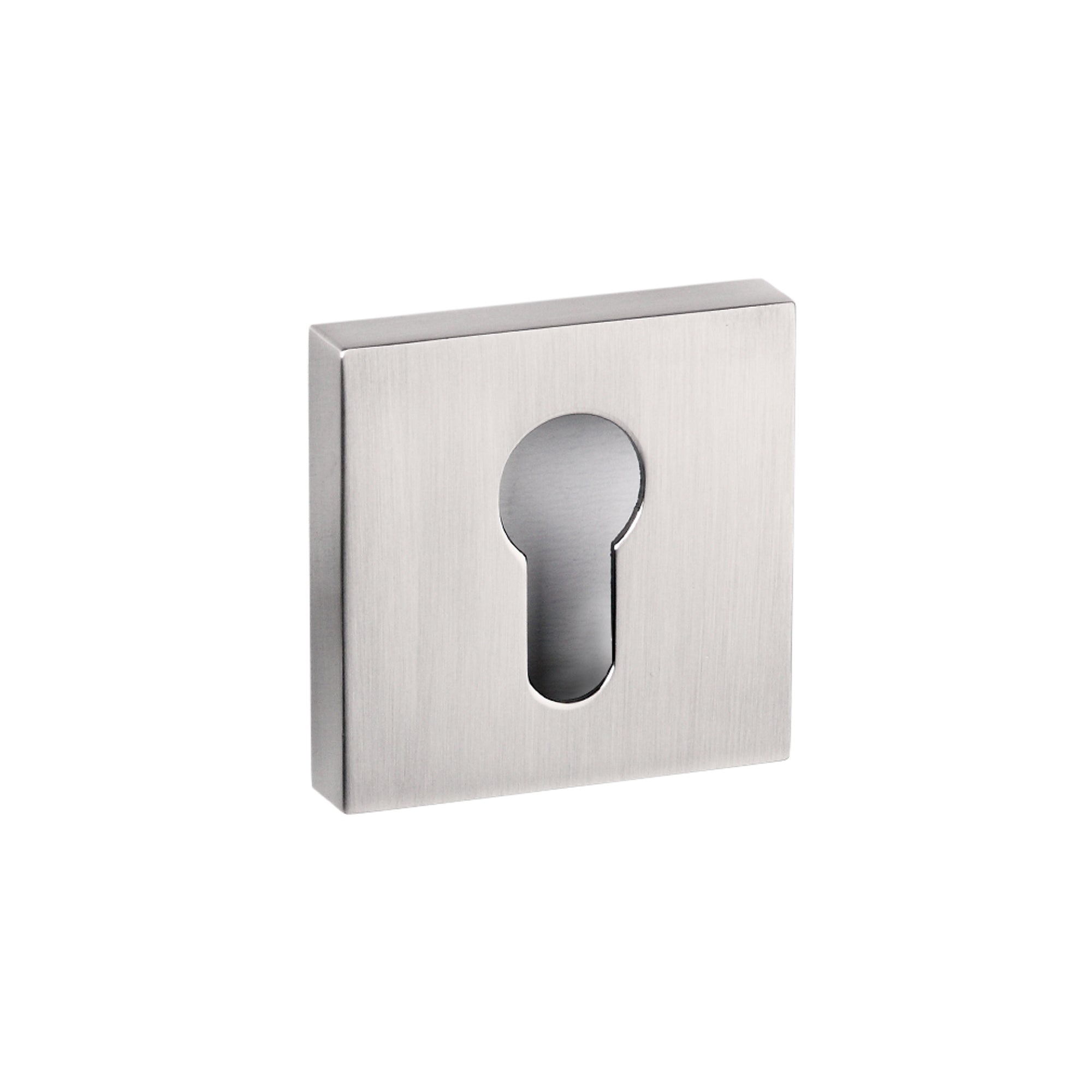 Senza Pari Euro Escutcheons on Minimal Square Rose - Satin Nickel