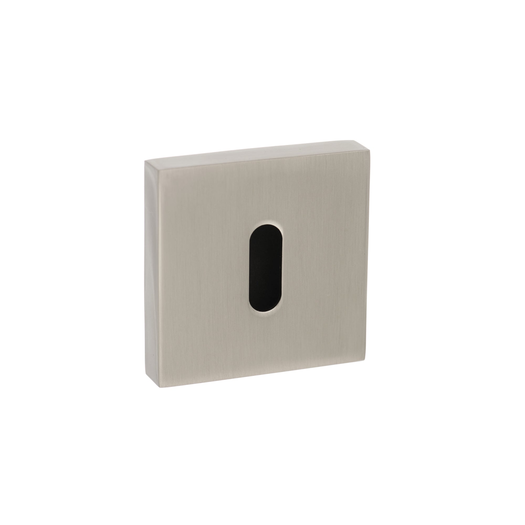 Senza Pari Key Escutcheons on Minimal Square Rose - Satin Nickel