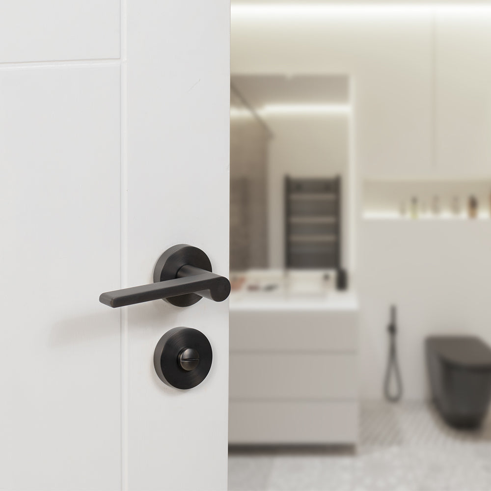 Senza Pari Darrio Lever Door Handle on Round Rose