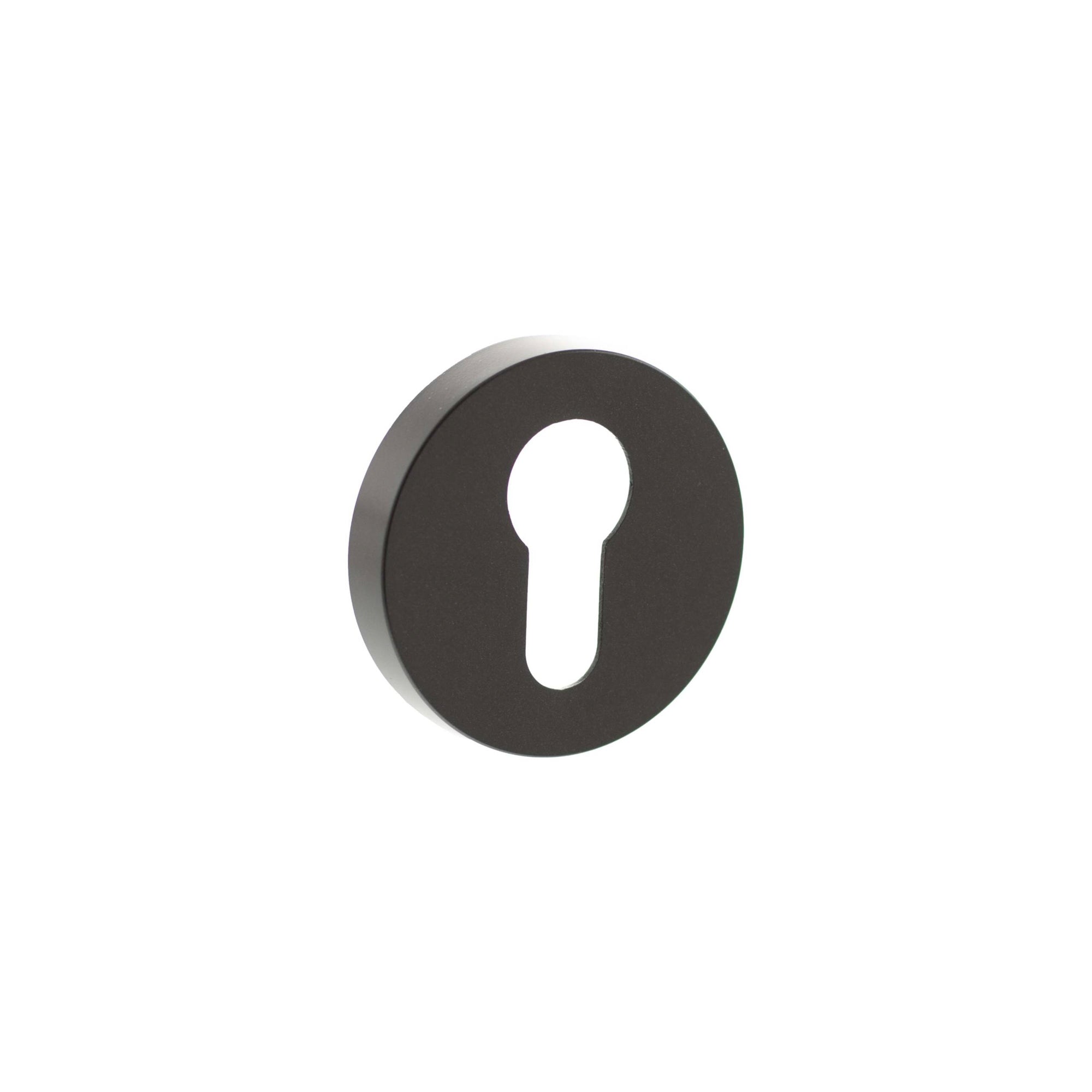 Senza Pari Euro Escutcheons on Minimal Round Rose - Urban Dark Bronze