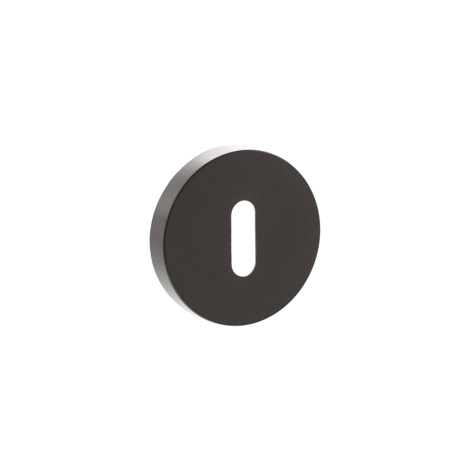 Senza Pari Key Escutcheons on Minimal Round Rose - Urban Dark Bronze