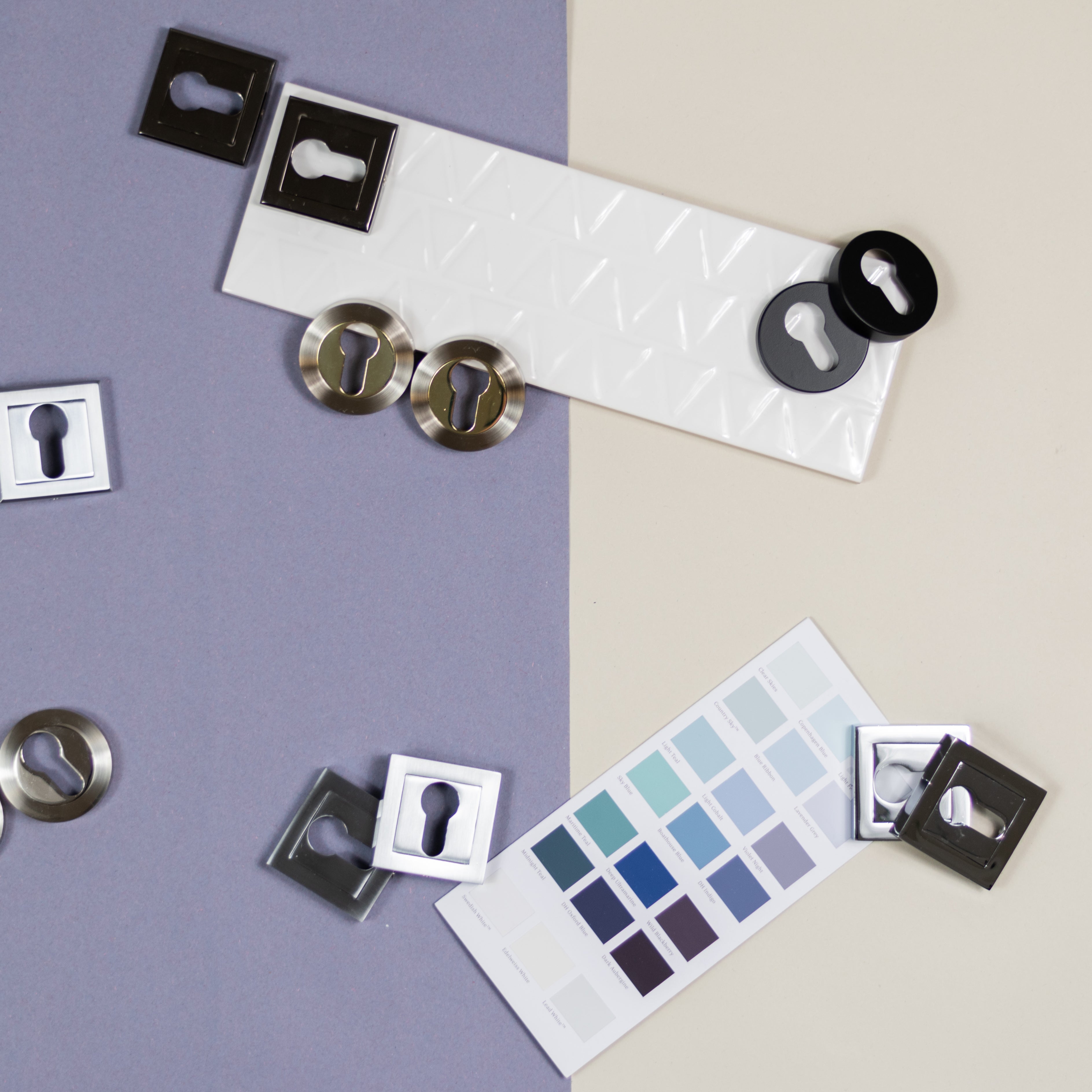 STATUS Euro Escutcheons on Round Rose - Satin Nickel/