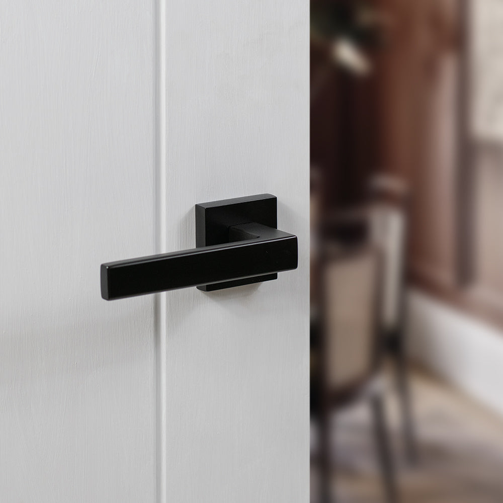 Tupai Rapido QuadraLine Rillo Lever Door Handle on Square Rose