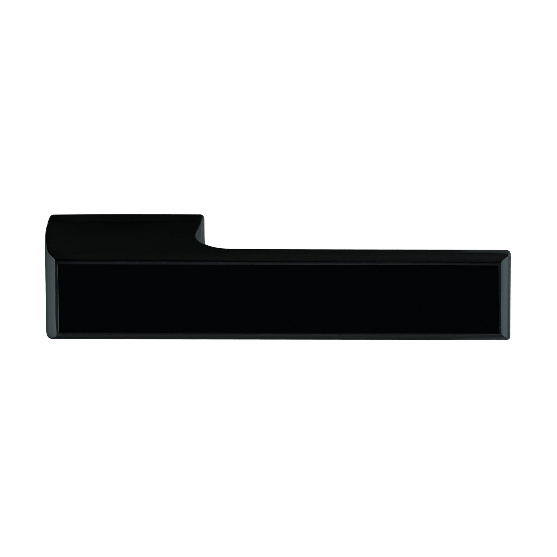 Tupai Rapido VersaLine Tobar Lever Door Handle on Long Rose - Matt Black Decorative Plate - Matt Black