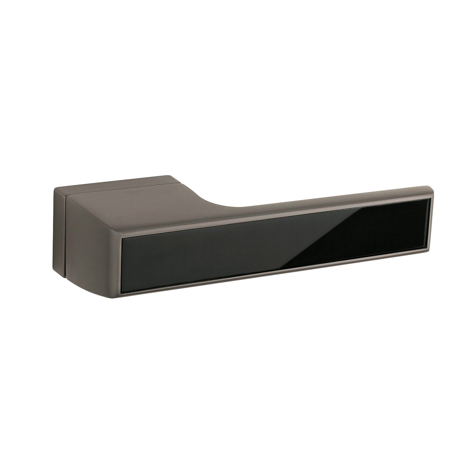 Tupai Rapido VersaLine Tobar Lever Door Handle on Long Rose - Pearl Black Decorative Plate - Titanium