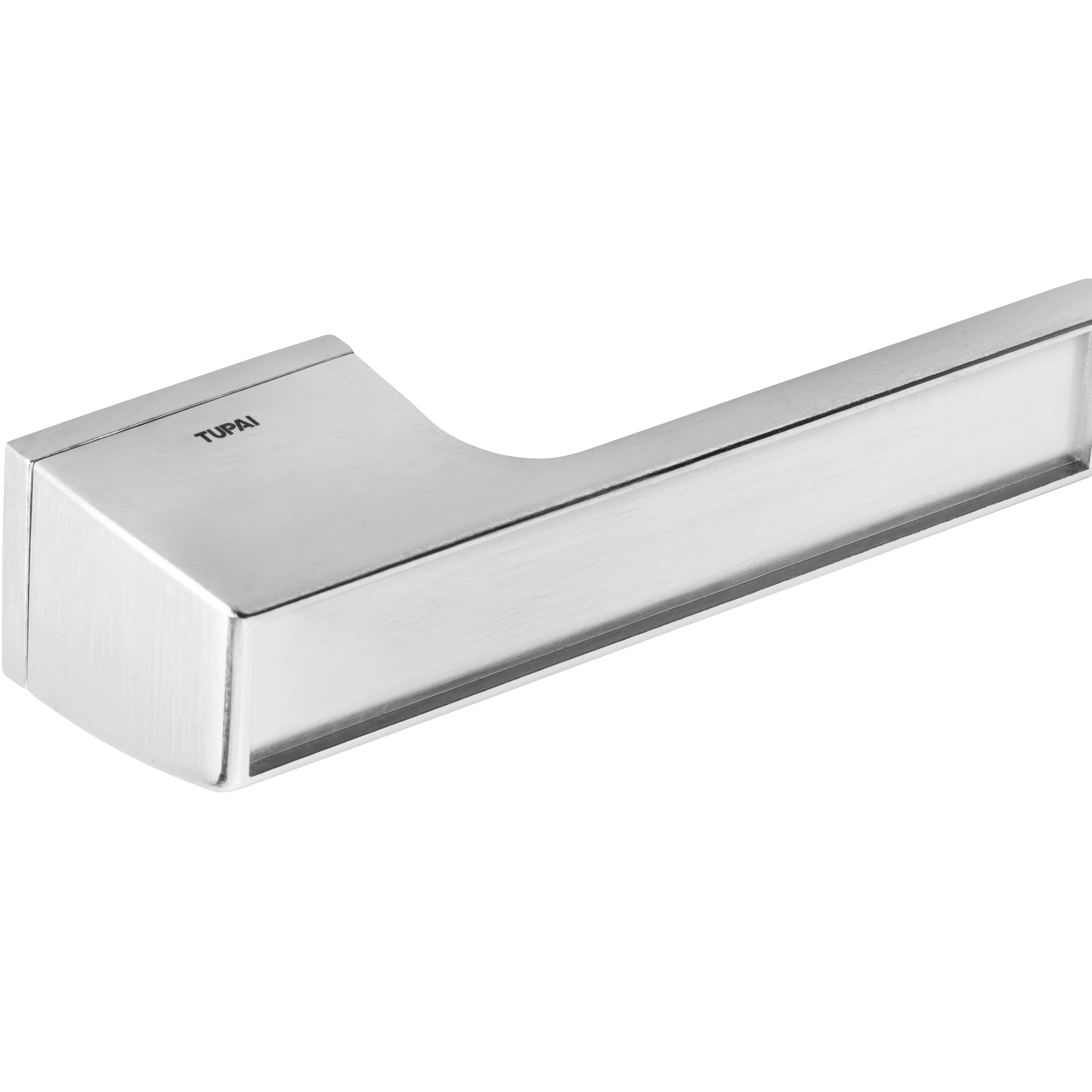 Tupai Rapido VersaLine Tobar Lever Door Handle on Long Rose - (Without Decorative Plate) - Satin Chrome